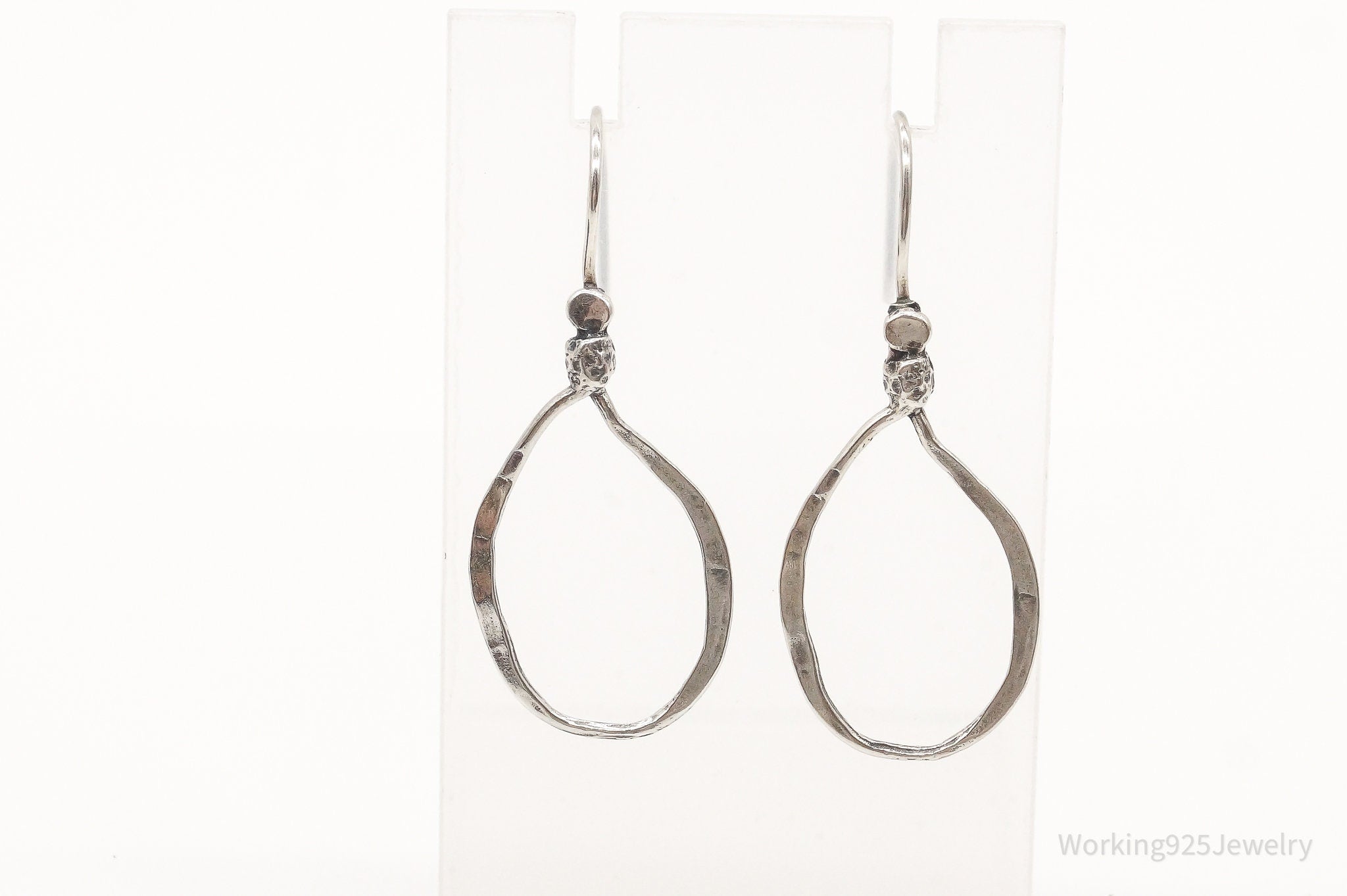 Designer Silpada Long Cut Out Lasso Sterling Silver Earrings