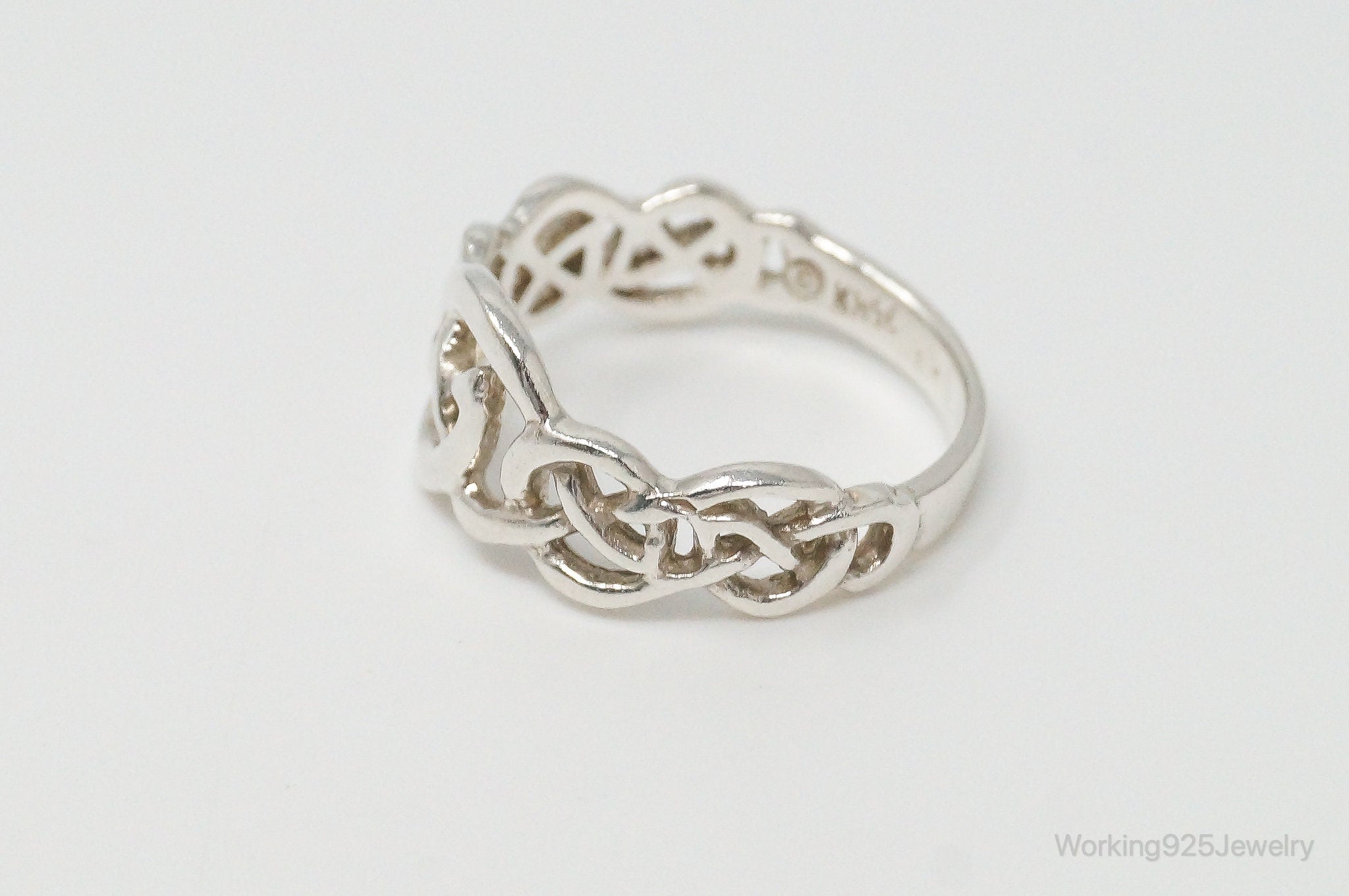 Vintage Celtic Knot Sterling Silver Ring Size 6.75