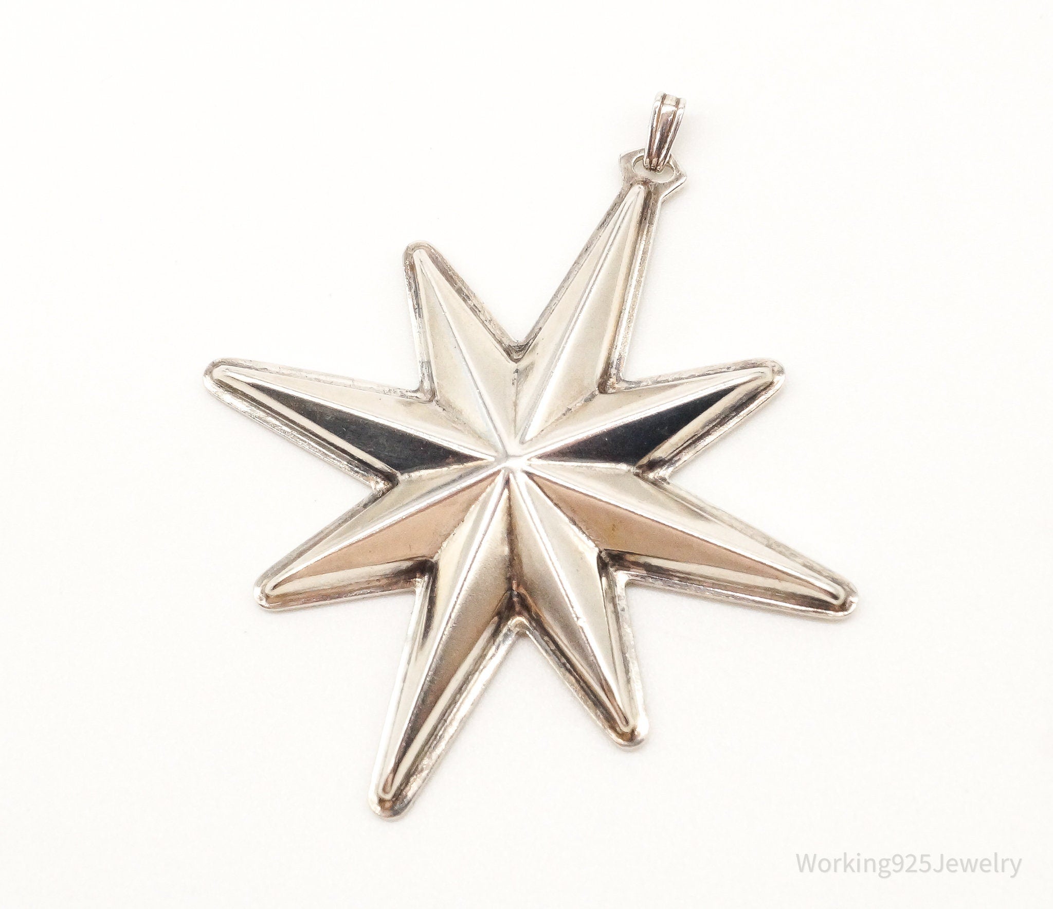 Vintage 1976 Reed & Barton Christmas Star Sterling Silver Tree Ornament