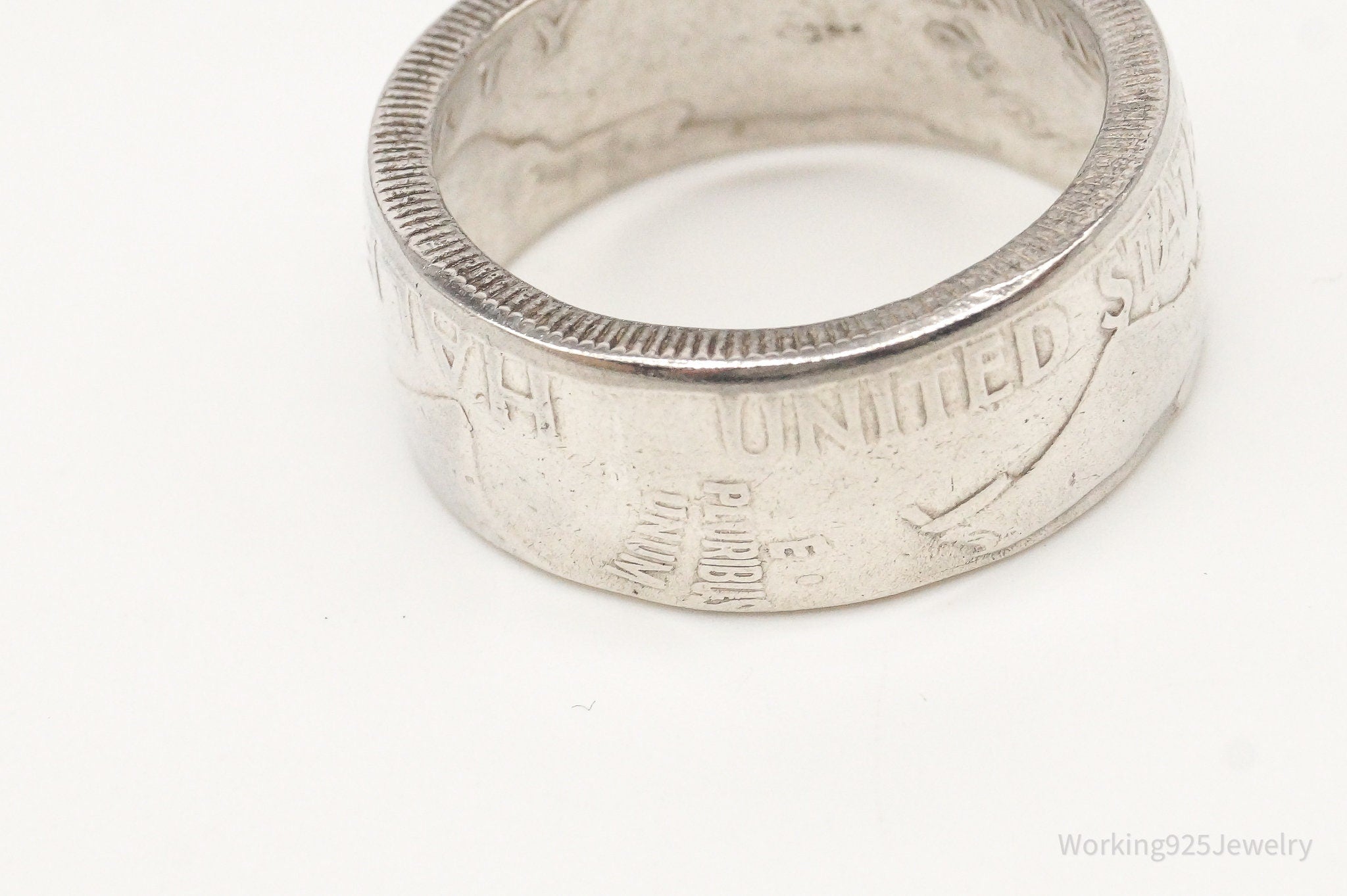 Vintage 1952 Half Dollar Silver Ring - Size 10.75