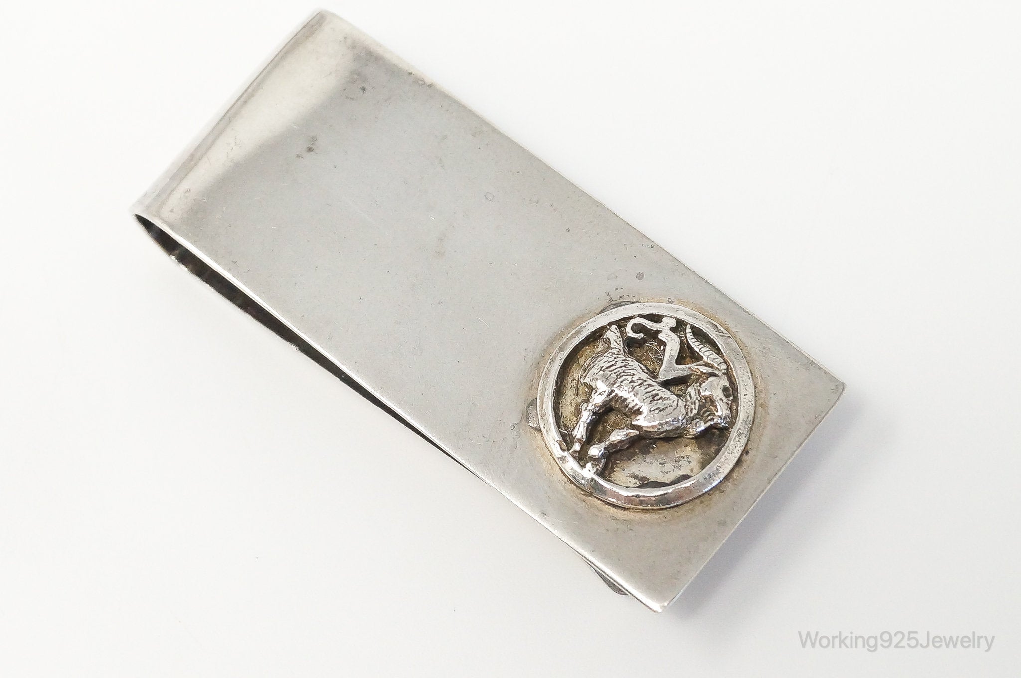 RARE Vintage Modernist Walter Wright Virgo Sterling Silver Money Clip