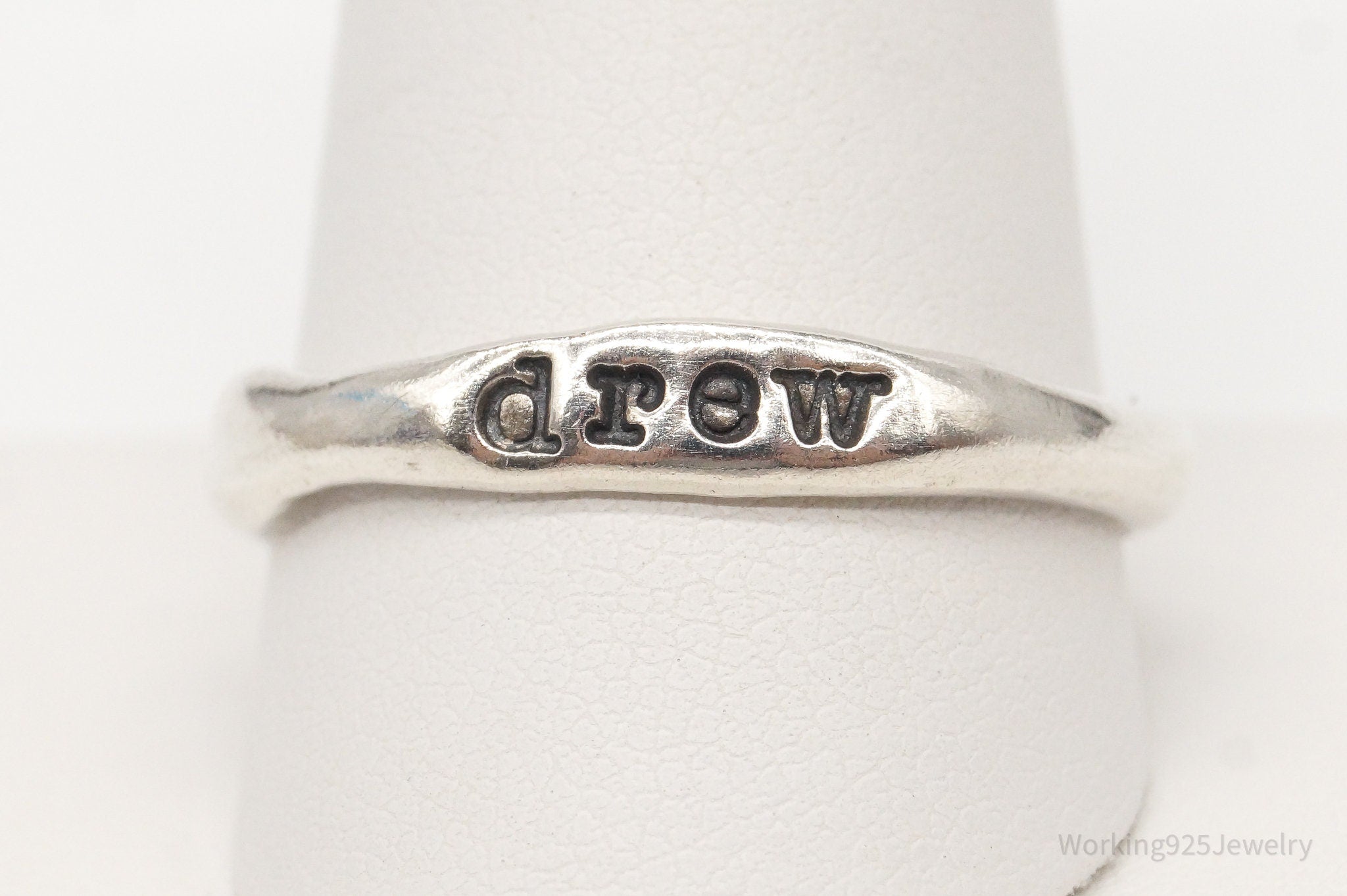 Vintage "Drew" Name Sterling Silver Ring - Size 10.75