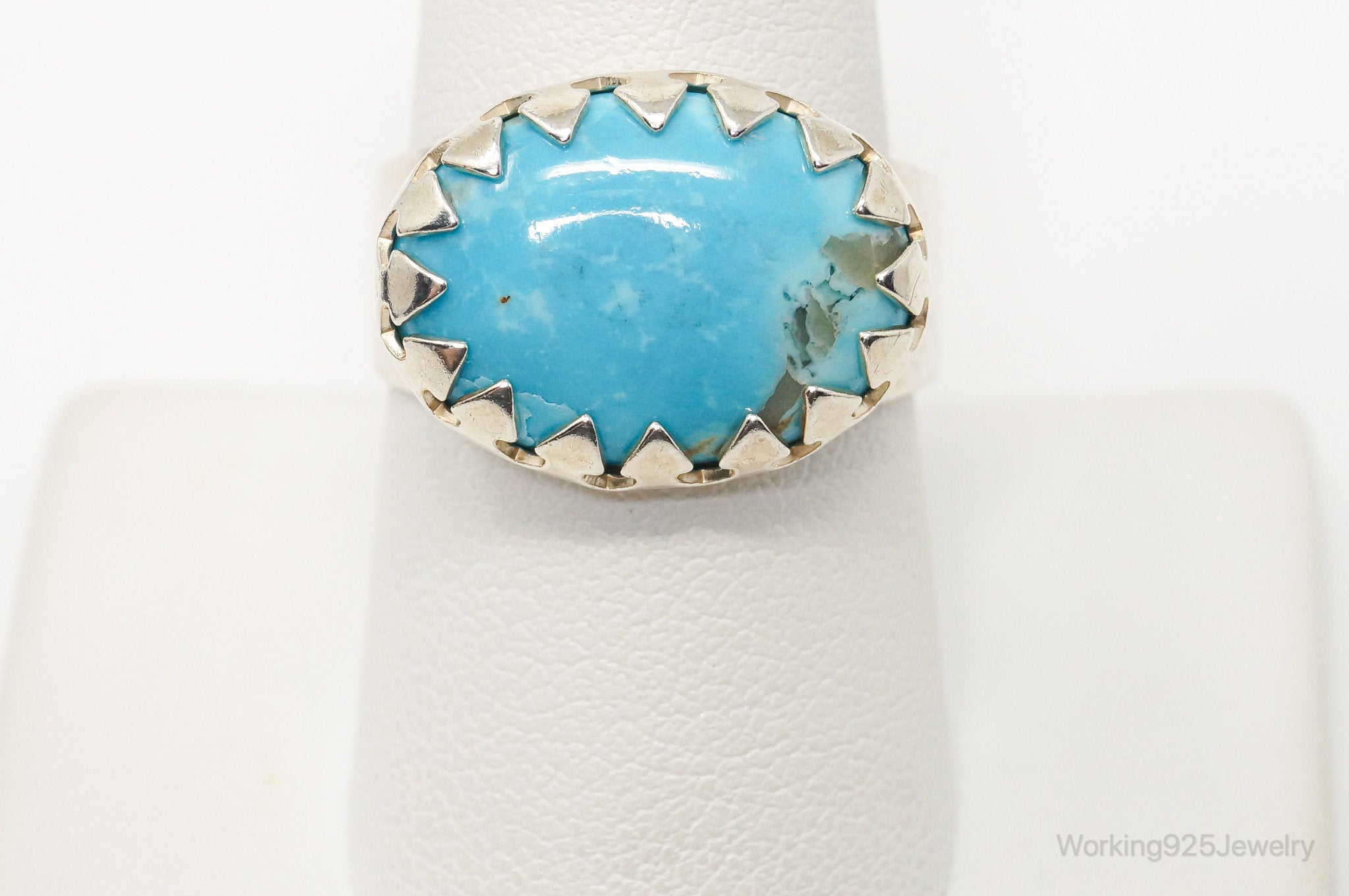 Vintage Designer Carolyn Pollack Turquoise Sterling Silver Ring - Size 9