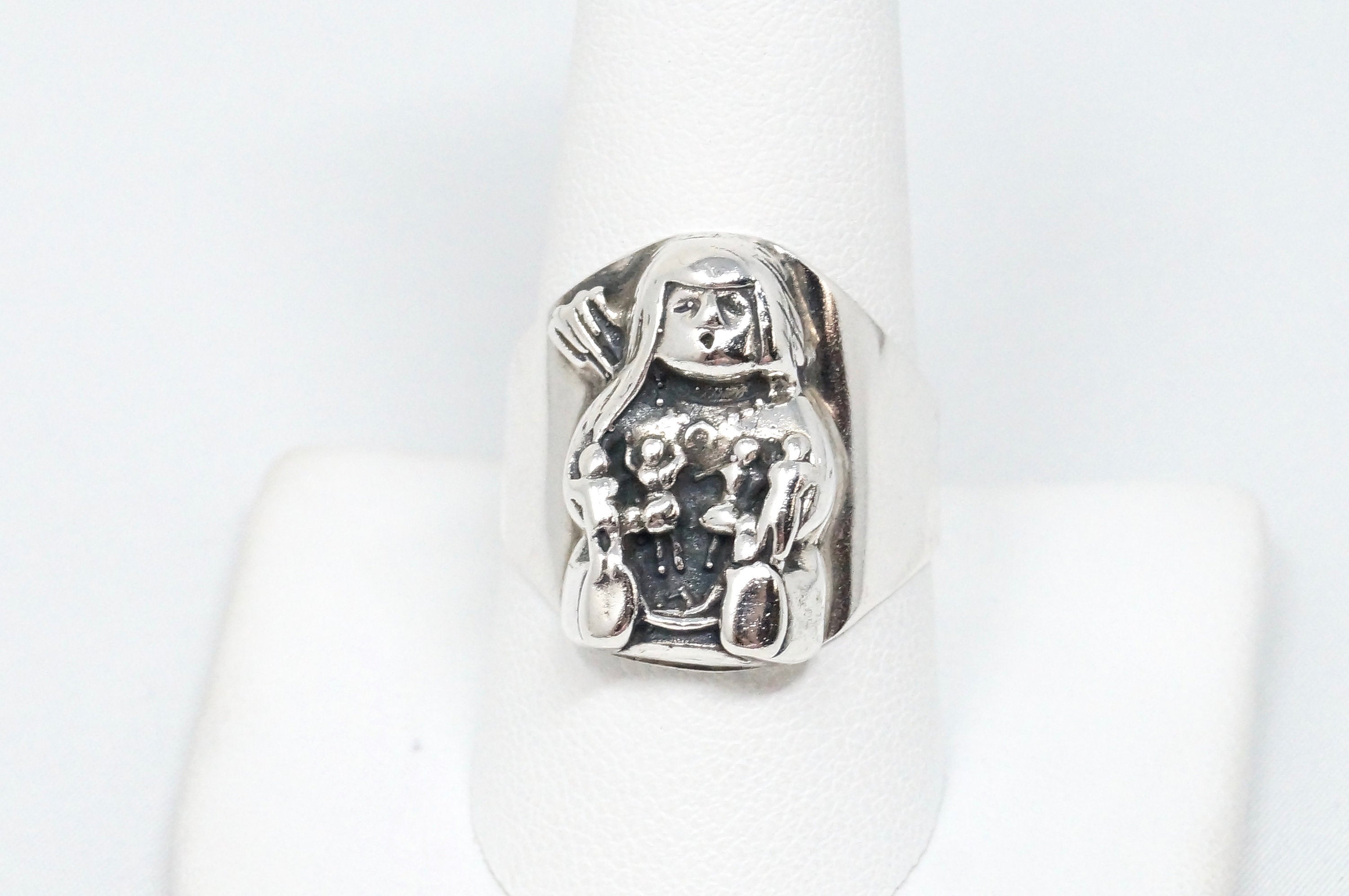 Native American Manuel Karen Hoyungowa Anglo Mother Sterling Silver Ring