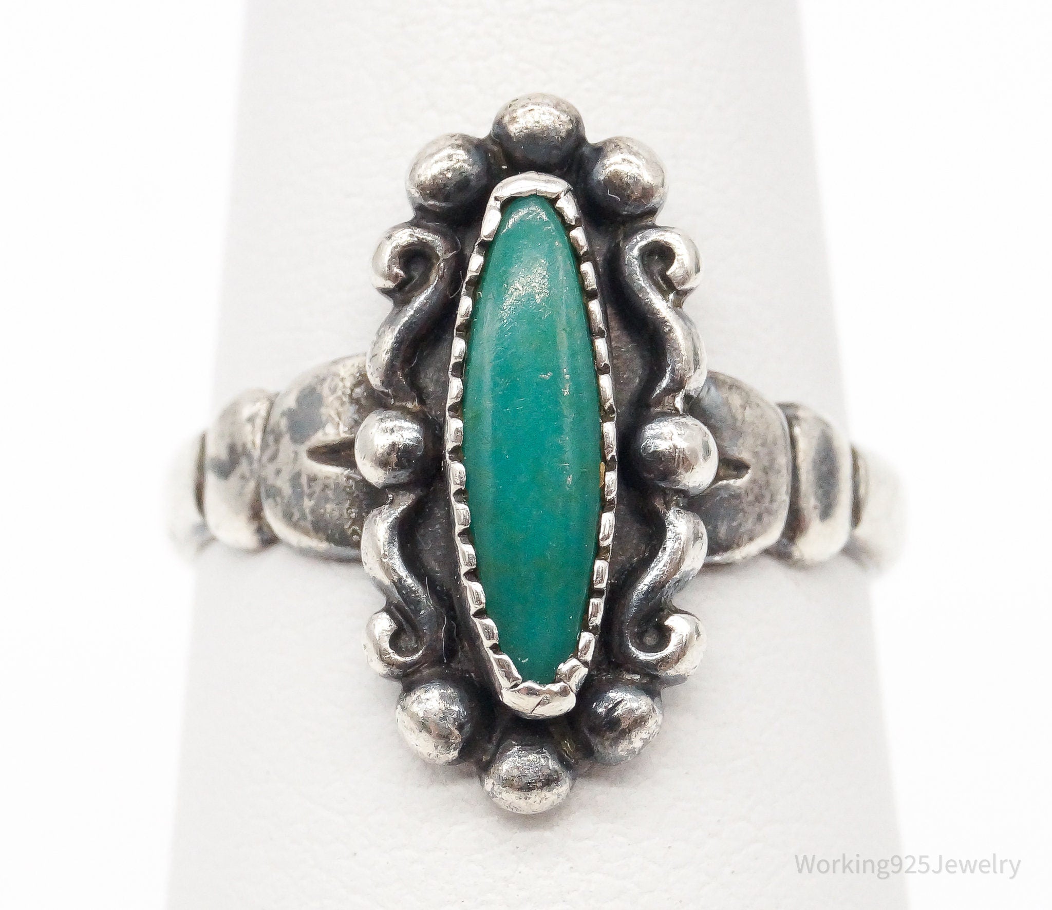 Vintage Bell Trading Company Turquoise Sterling Silver Ring - Size 4.75