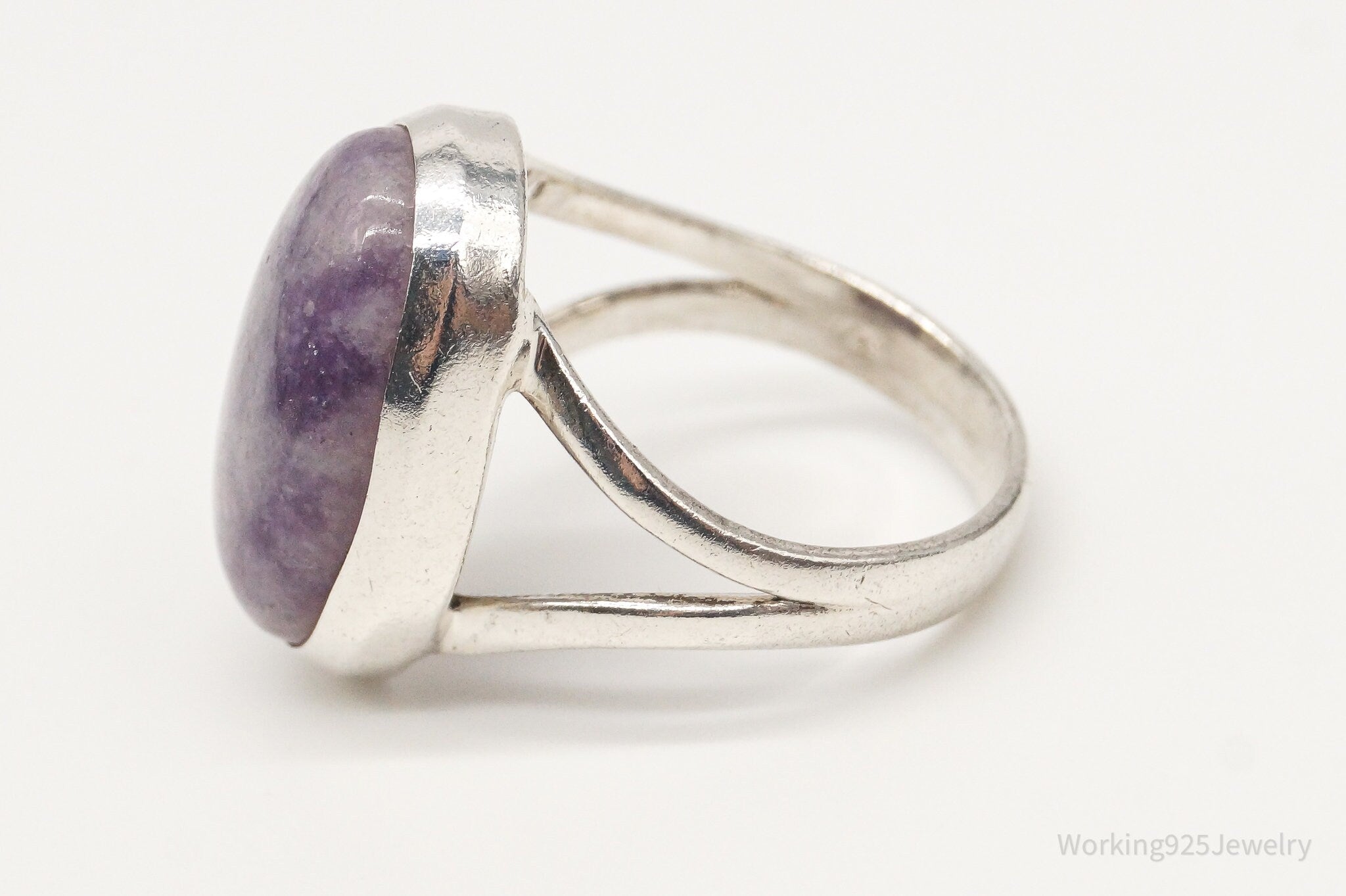 Vintage Amethyst Sterling Silver Ring - Size 6.75