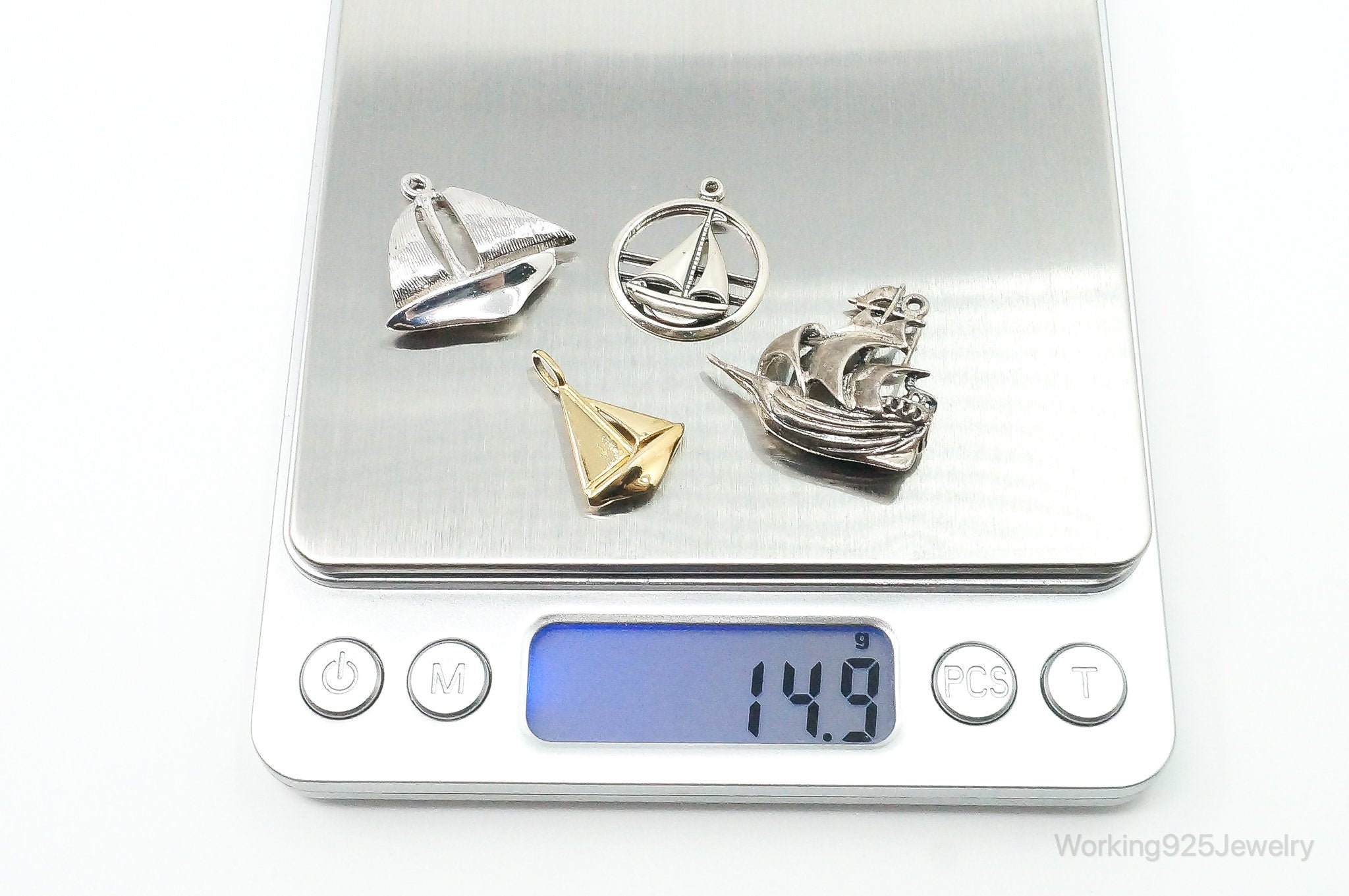 Vintage Antique Ships Sterling Silver Charms Lot