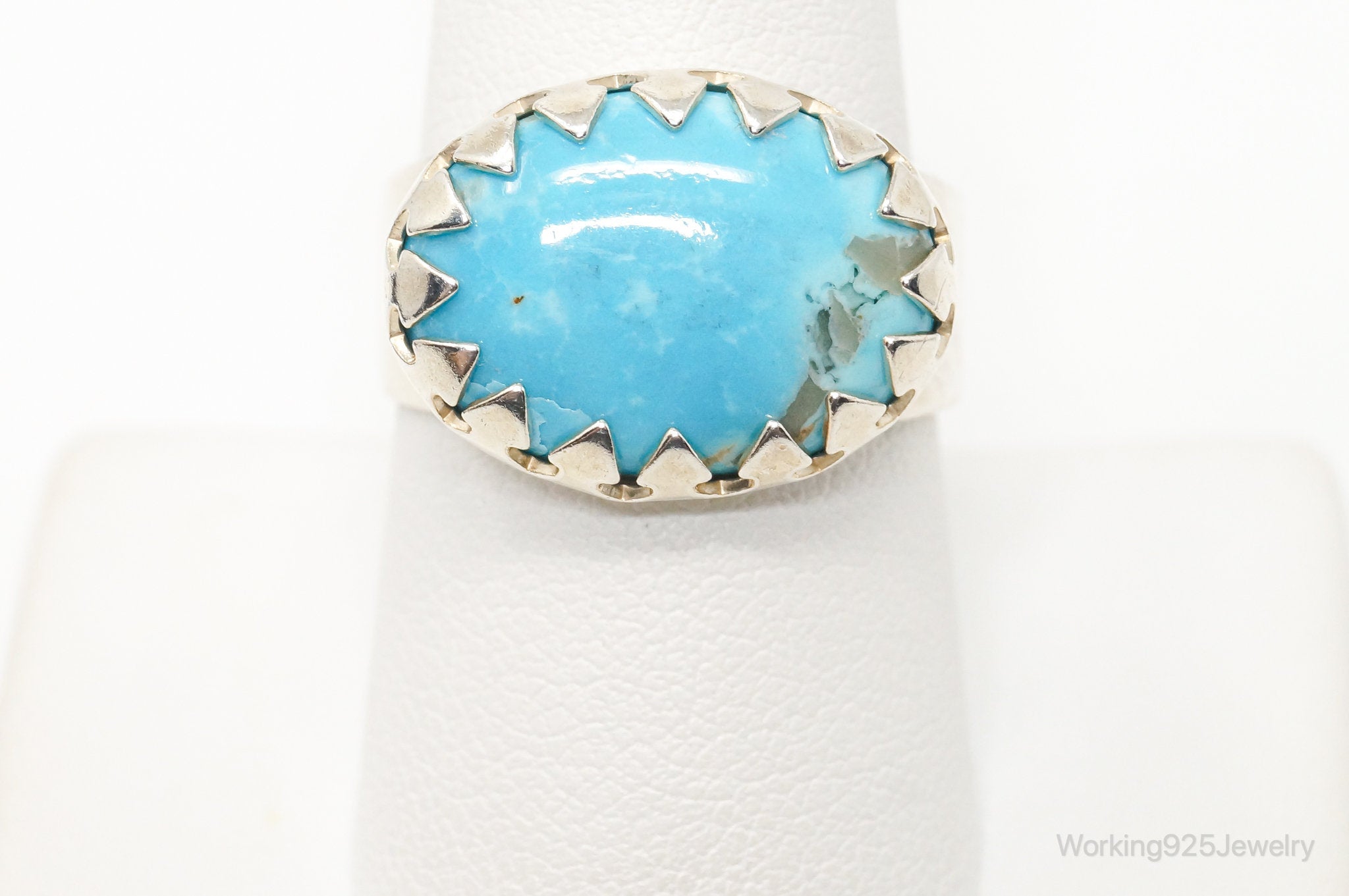 Vintage Designer Carolyn Pollack Turquoise Sterling Silver Ring - Size 9