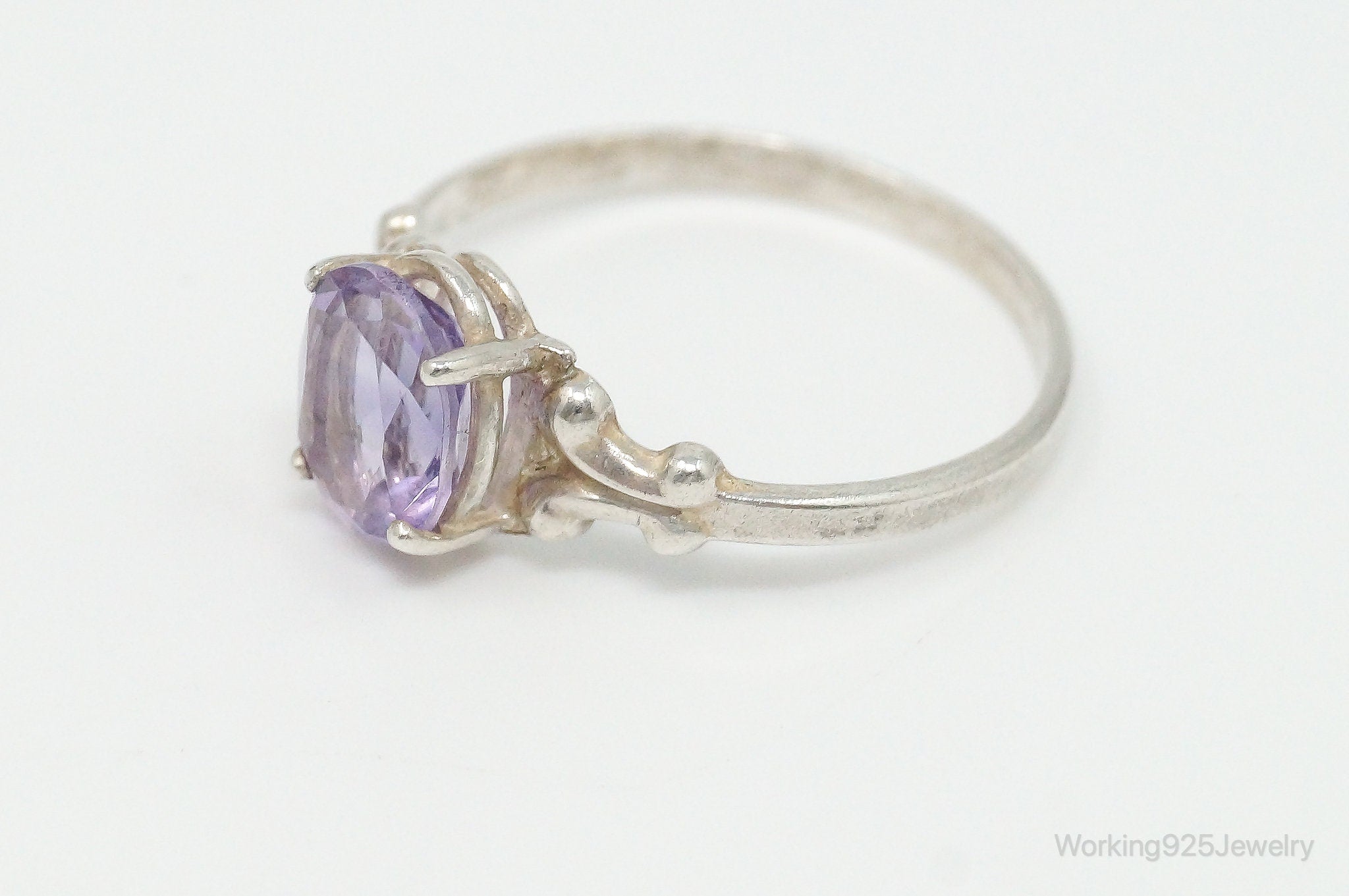 Vintage Designer Kabana Amethyst Sterling Silver Ring - Size 7