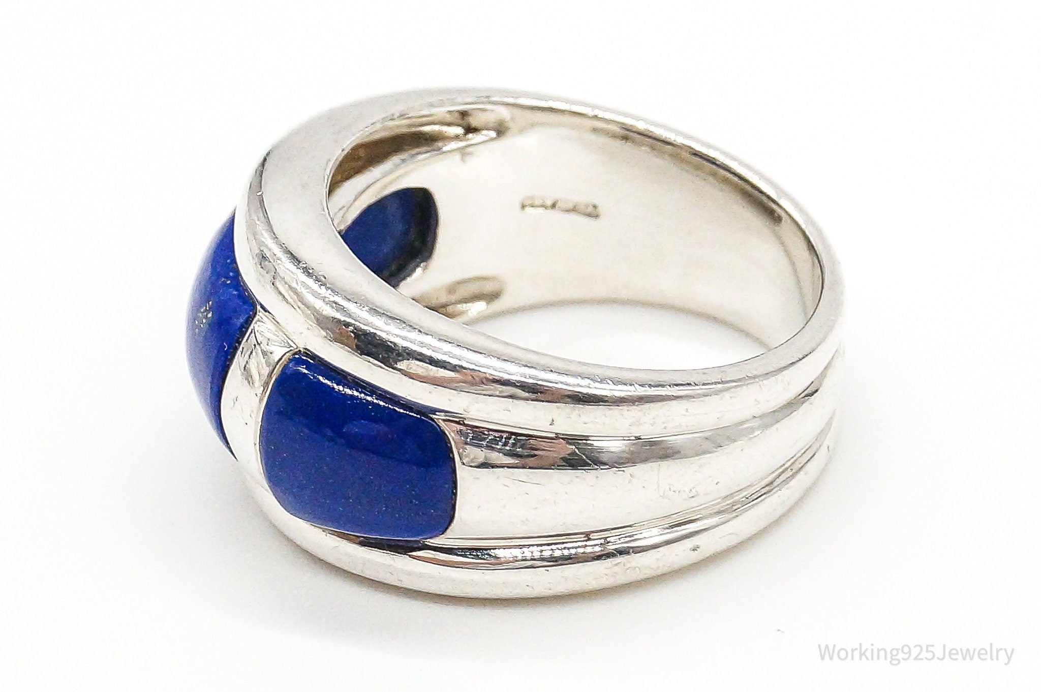 Designer CNA Lapis Lazuli Sterling Silver Ring - Size 9.25