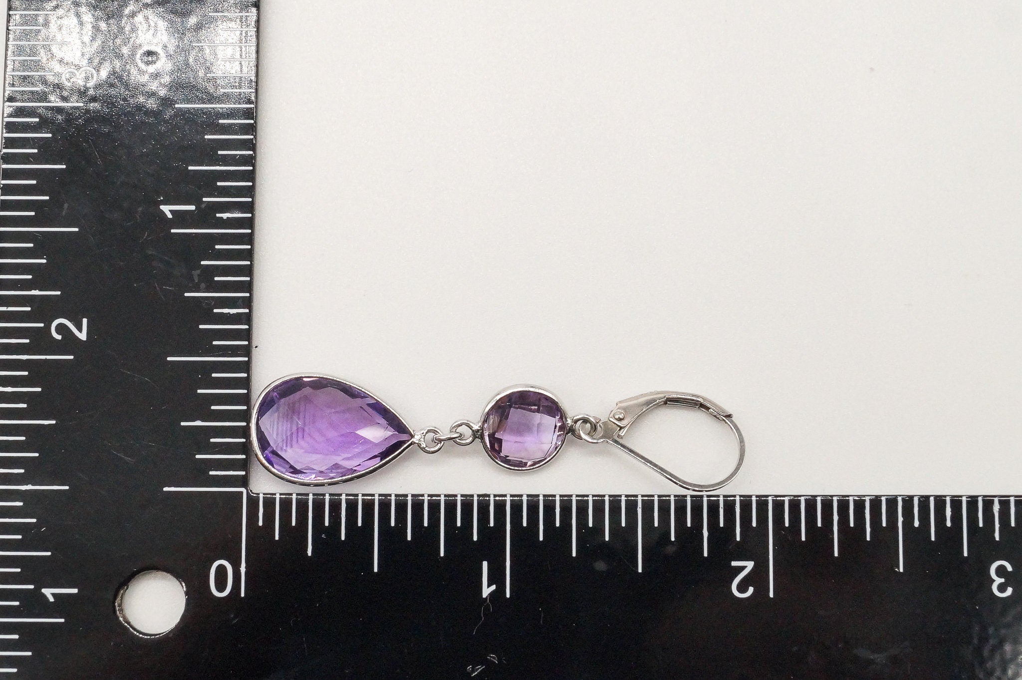 Vintage Amethyst Dangle Sterling Silver Earrings