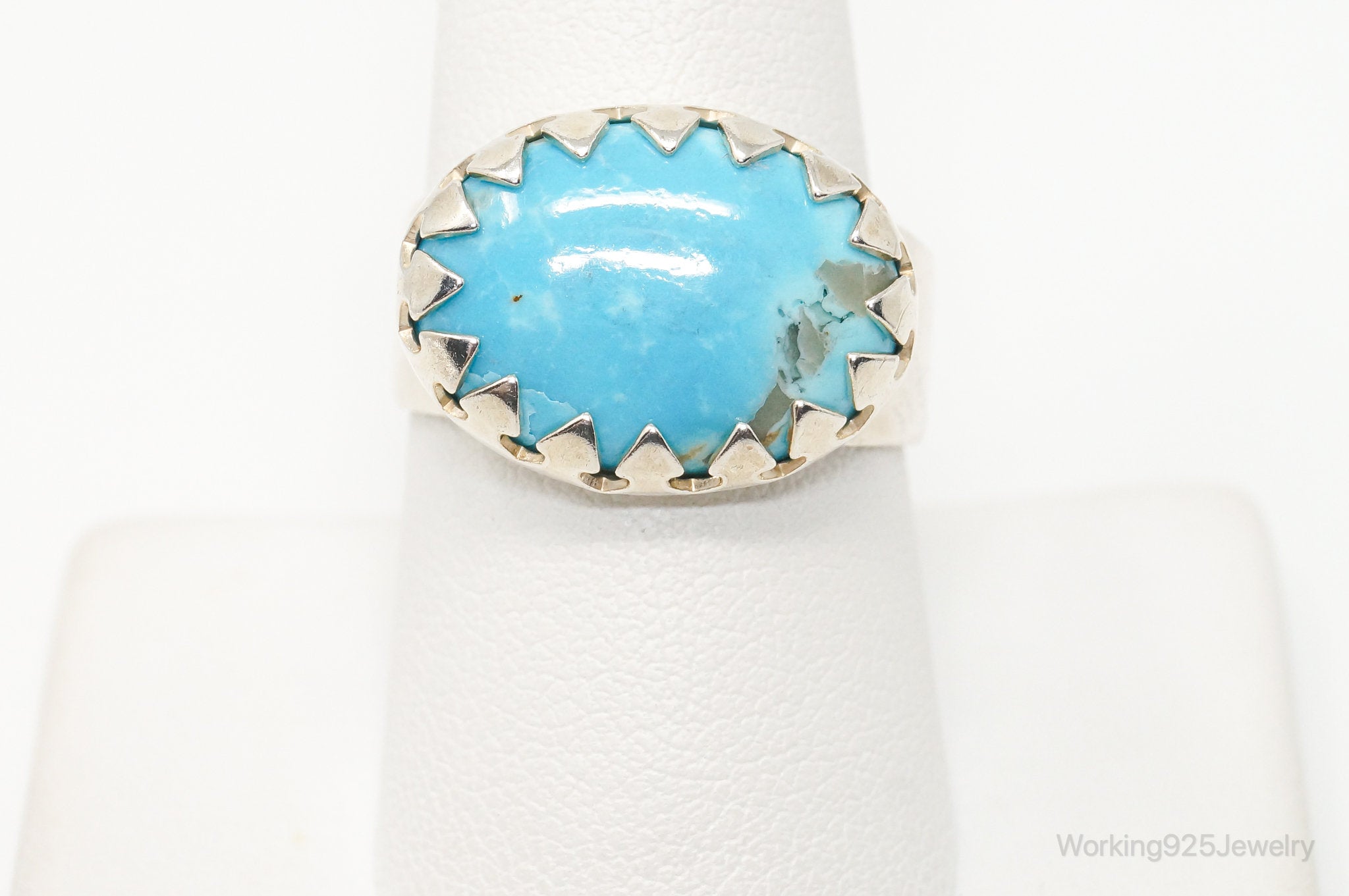 Vintage Designer Carolyn Pollack Turquoise Sterling Silver Ring - Size 9