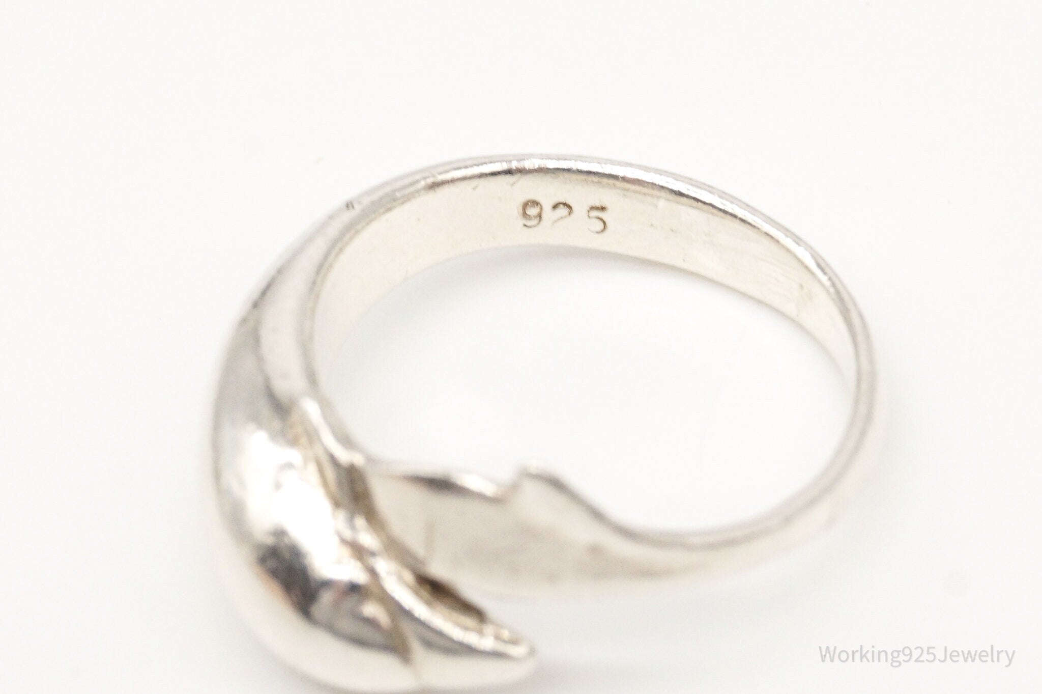 Vintage Dolphin Sterling Silver Wrap Ring - Size 5.75