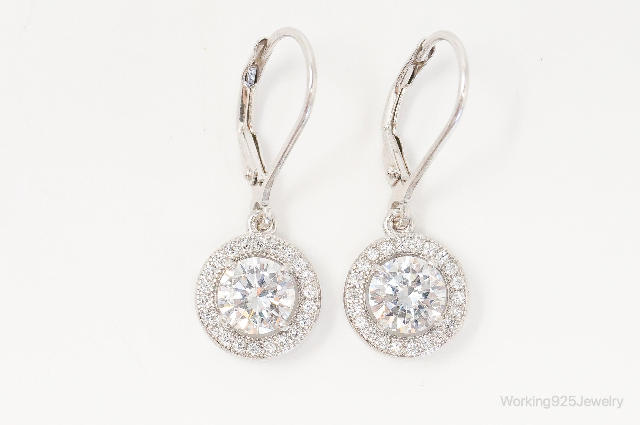 Vintage Cubic Zirconia Sterling Silver Earrings