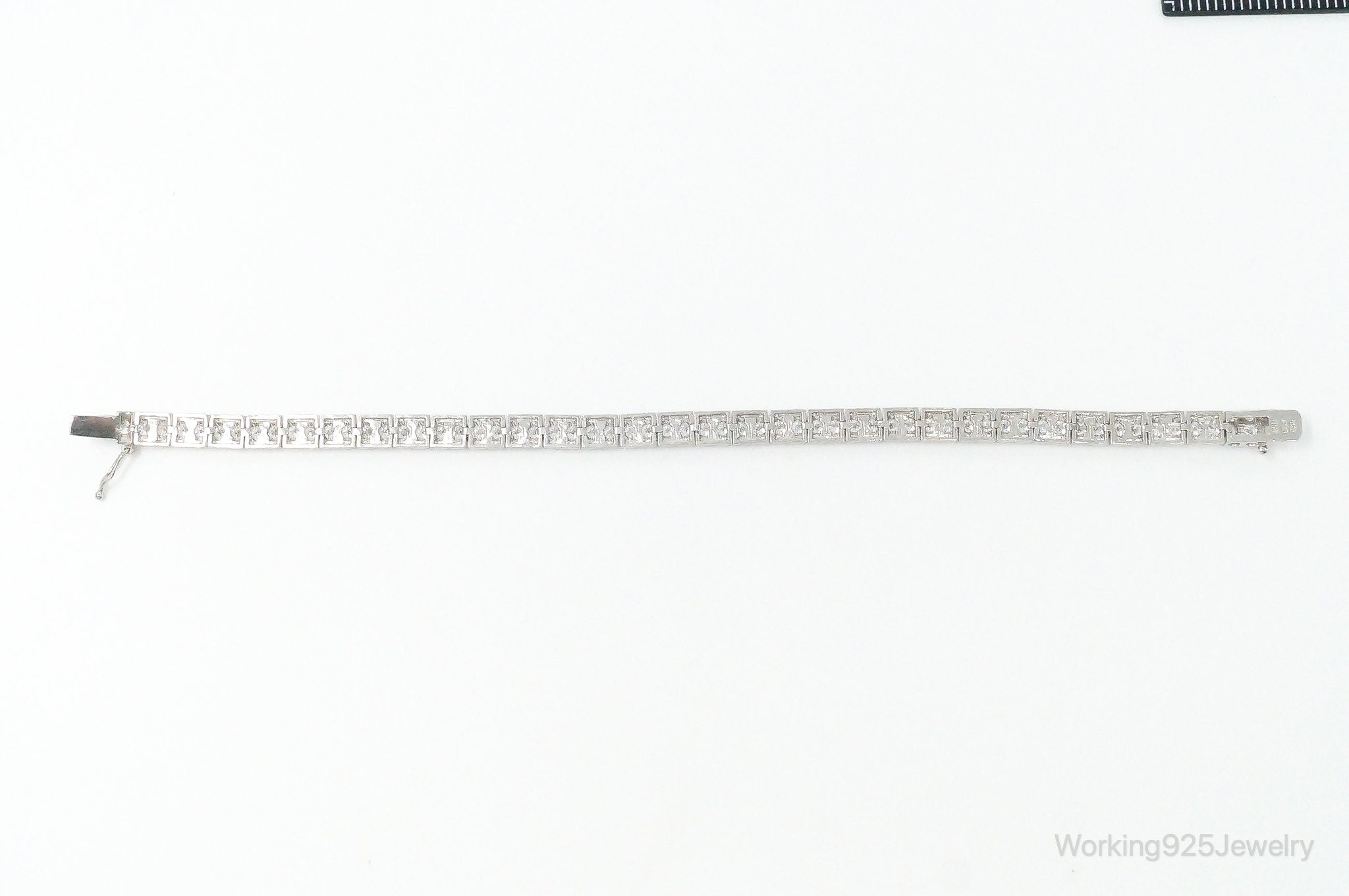 Vintage Designer FAS Cubic Zirconia Sterling Silver Tennis Bracelet