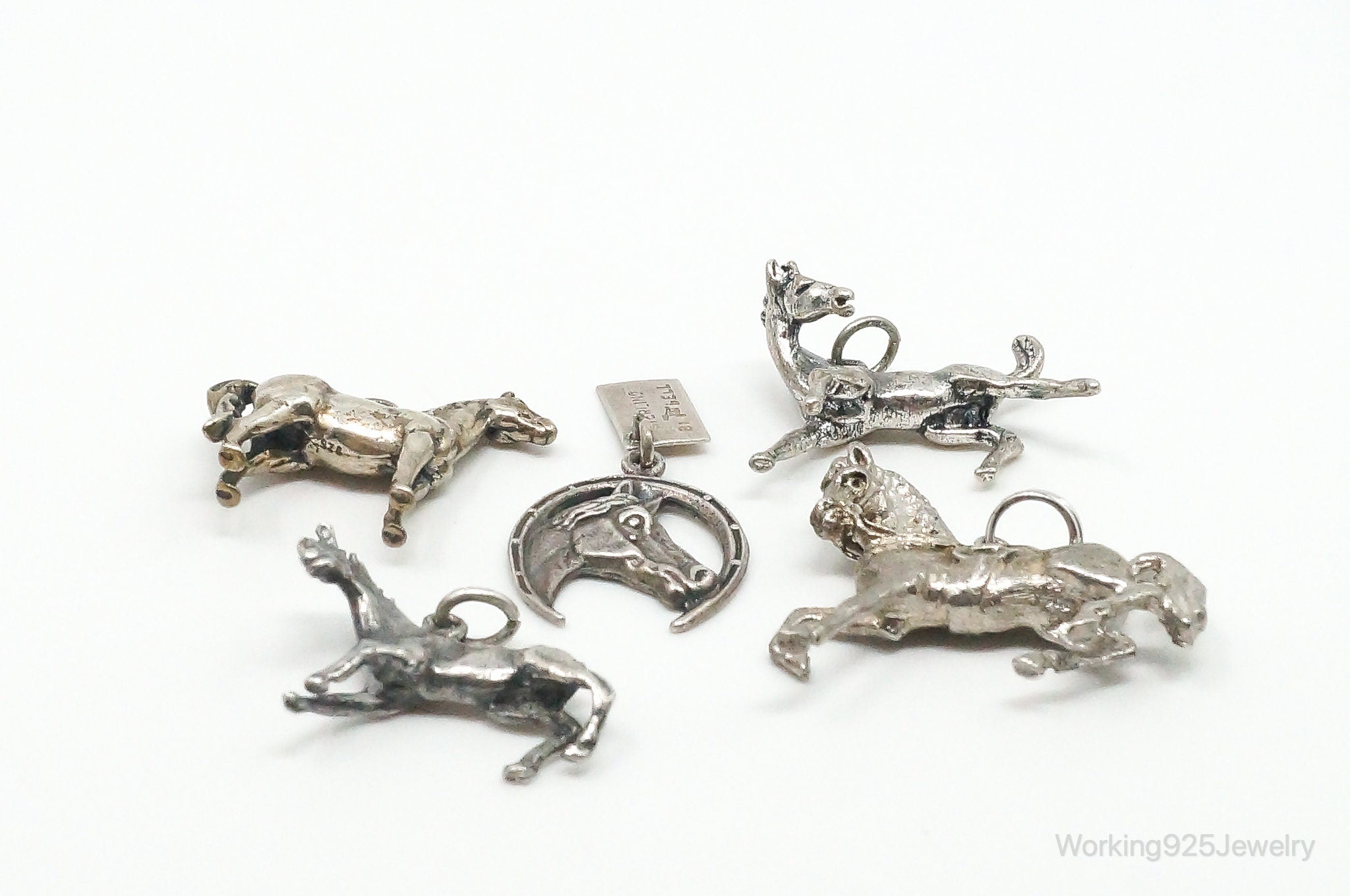 Vintage Antique Horses Sterling Silver Charms Lot