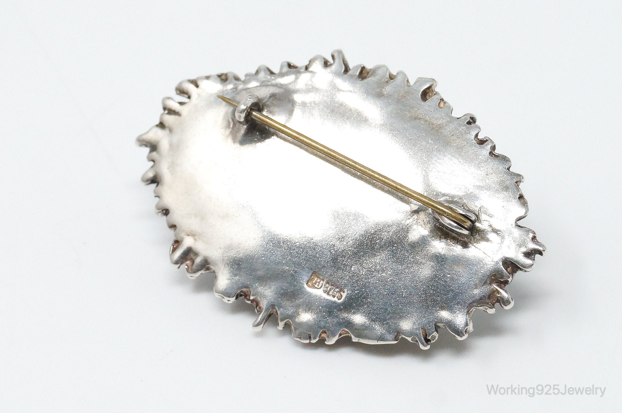 Rare Vintage Astrid Holthe Pearl Sterling Silver Brooch Pin