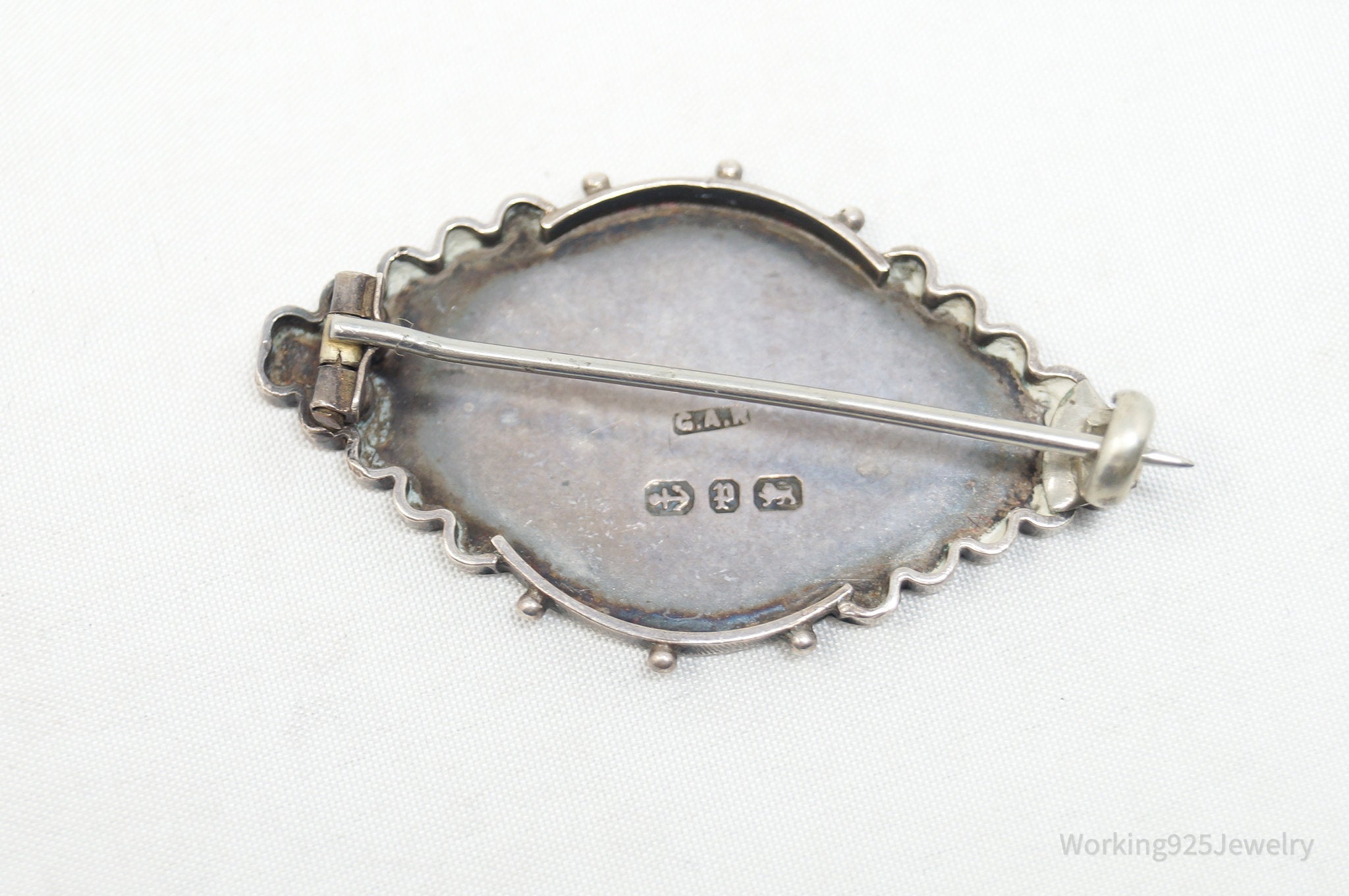 Antique English Designer George Alfred Retchford Sterling Silver Brooch Pin