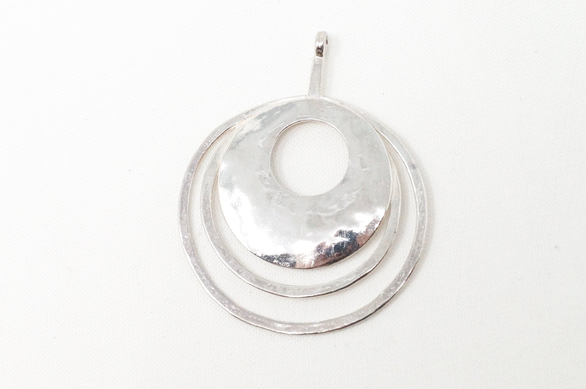 Retired Silpada Hammered Rings Sterling Silver Necklace Pendant