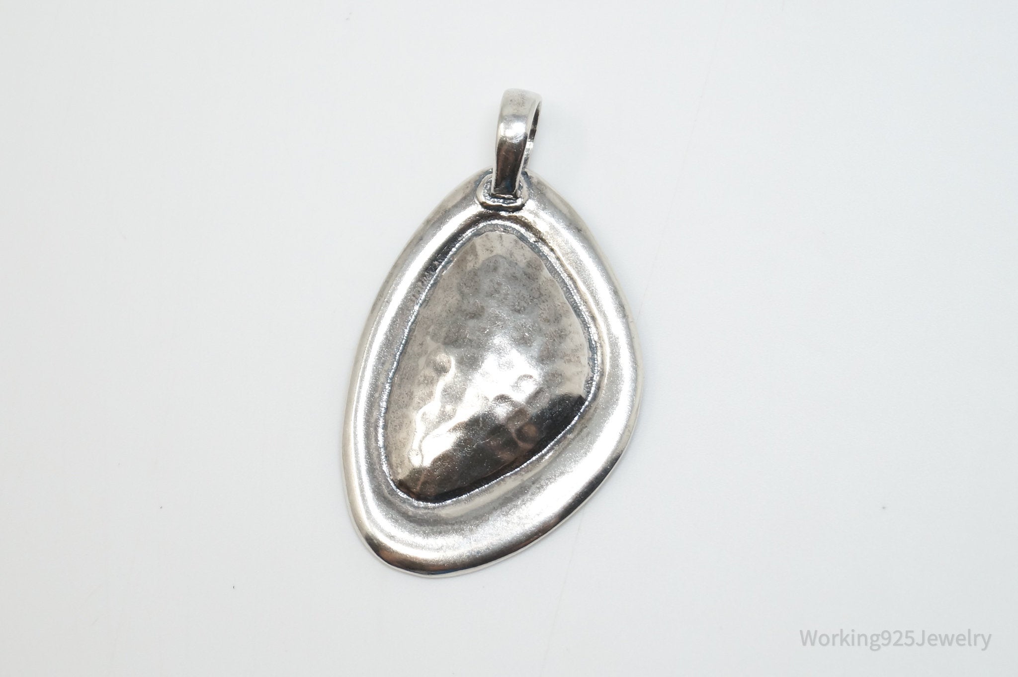 Large Retired Silpada Hammered Sterling Silver Necklace Pendant