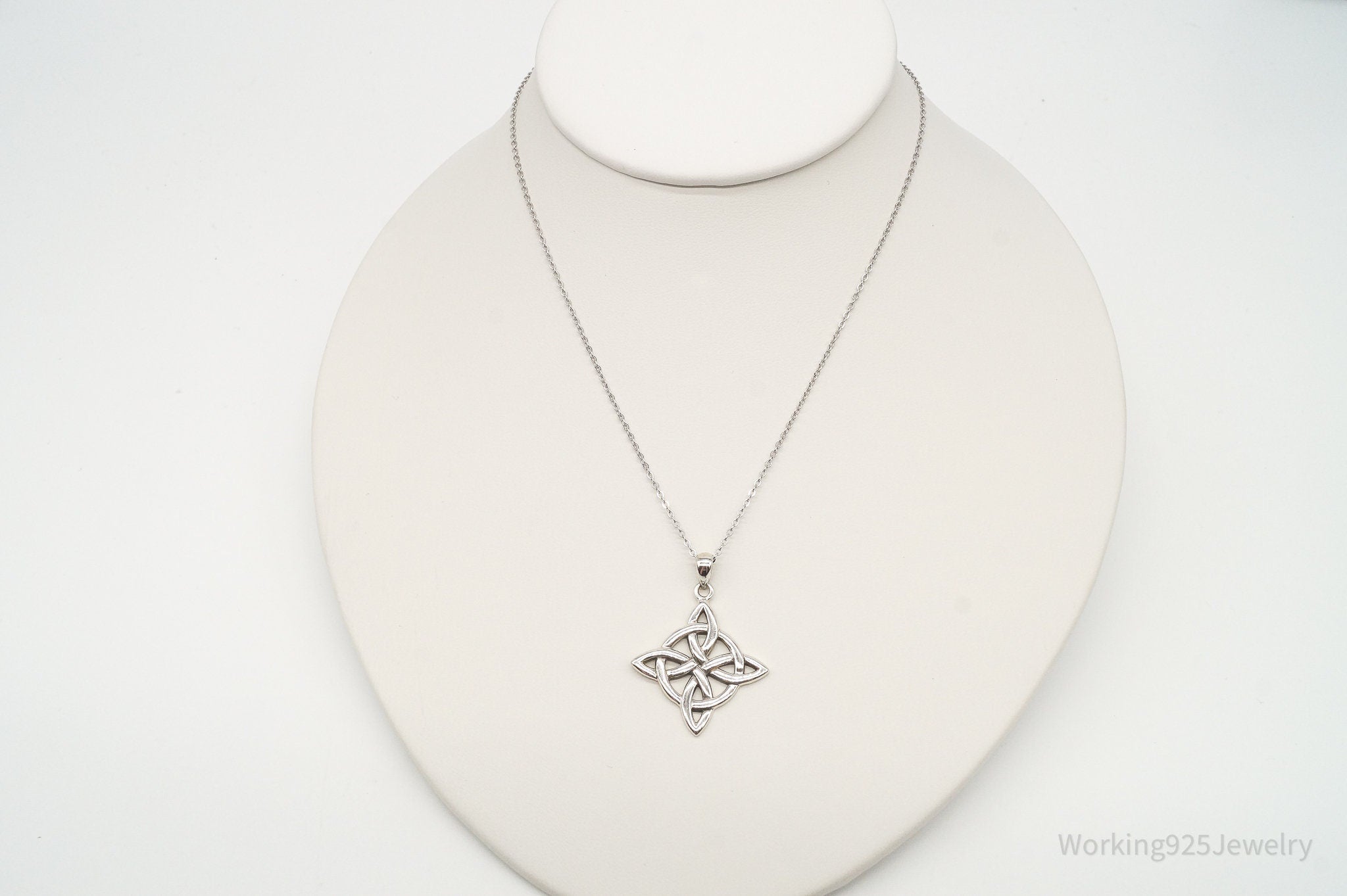 Vintage Designer PSCL Celtic Knot Sterling Silver Necklace