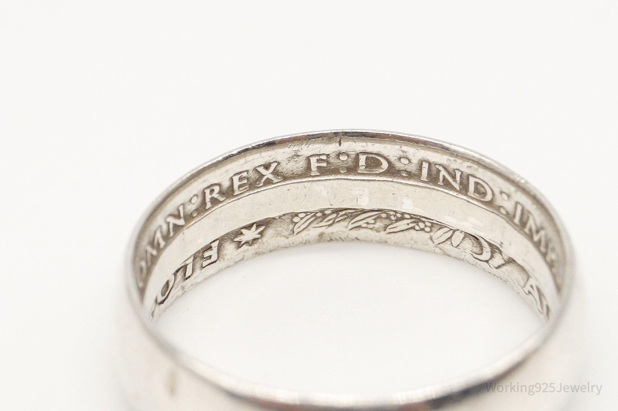 Vintage Australia Coin Silver Ring - Size 9.25