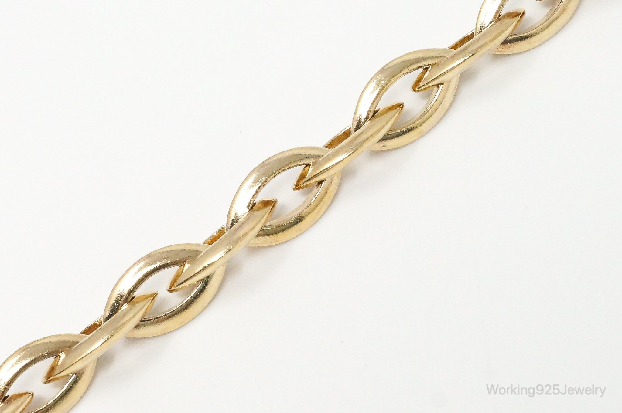 Vintage Italian Designer Gold Vermeil Sterling Silver Chain Link Bracelet