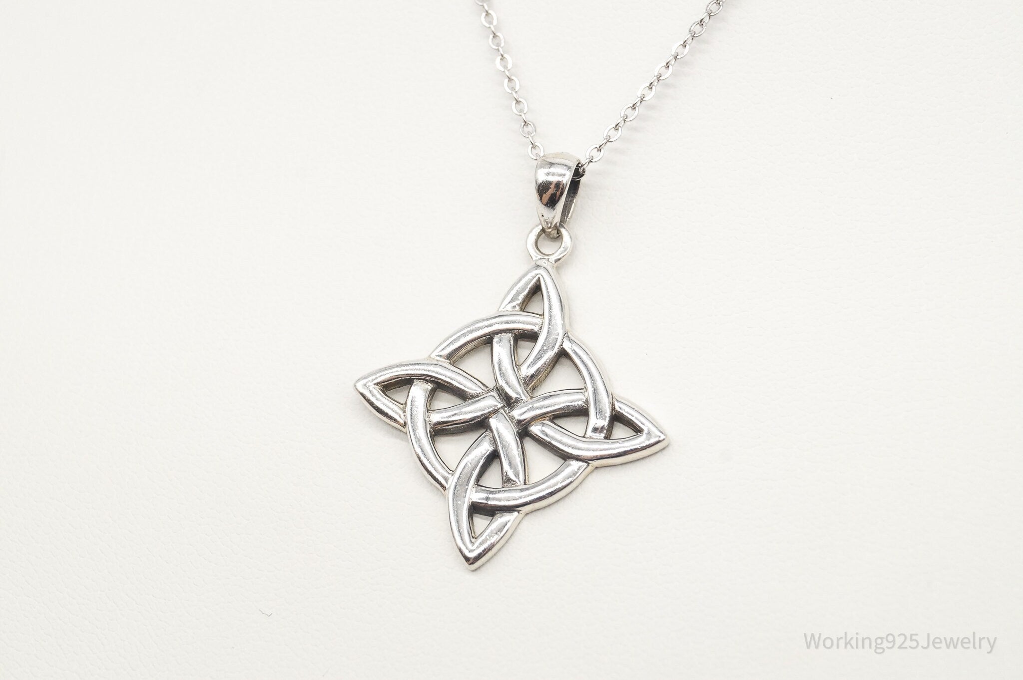 Vintage Designer PSCL Celtic Knot Sterling Silver Necklace