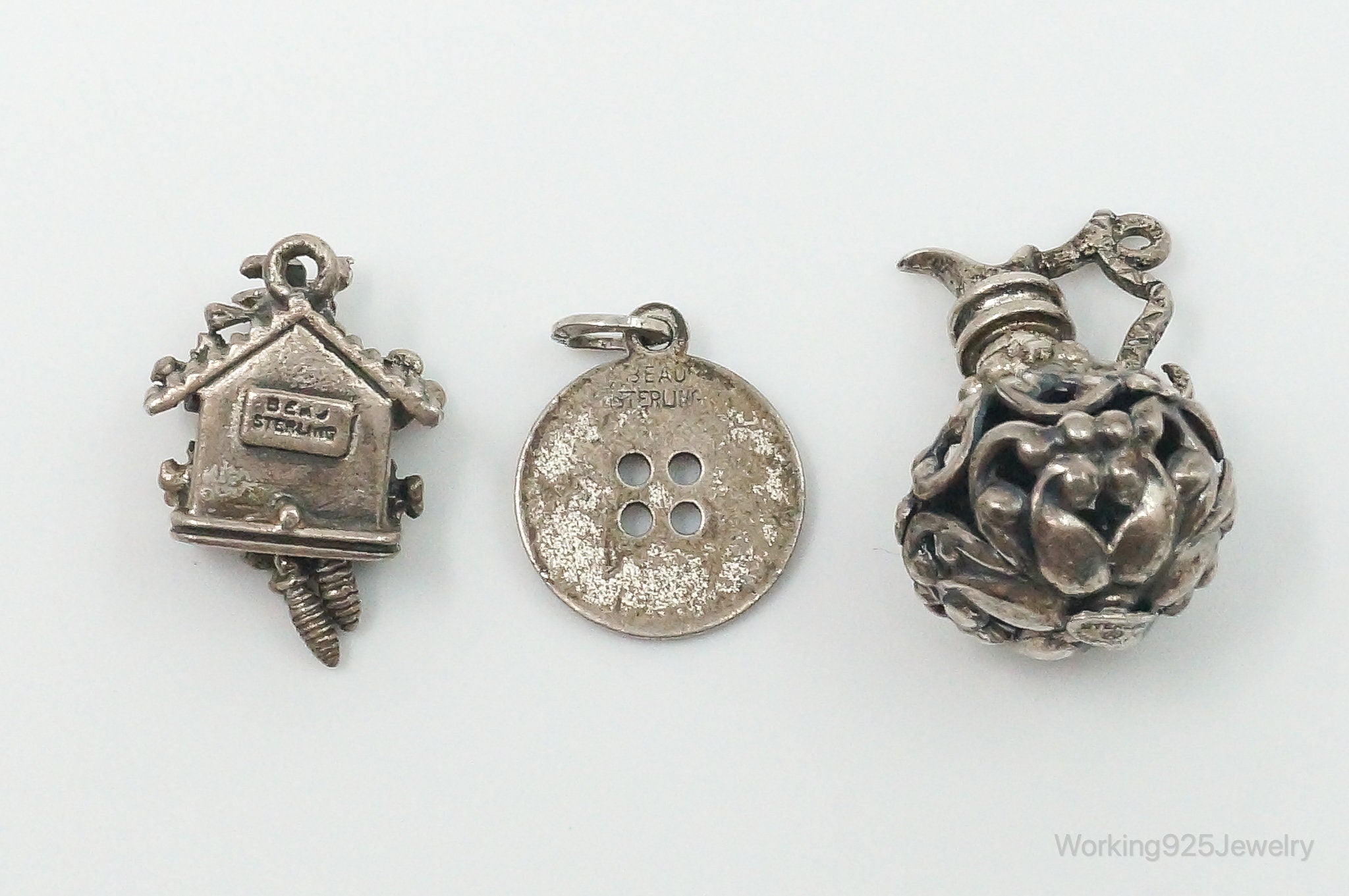 Vintage BEAU Sterling Silver Charms Set Lot