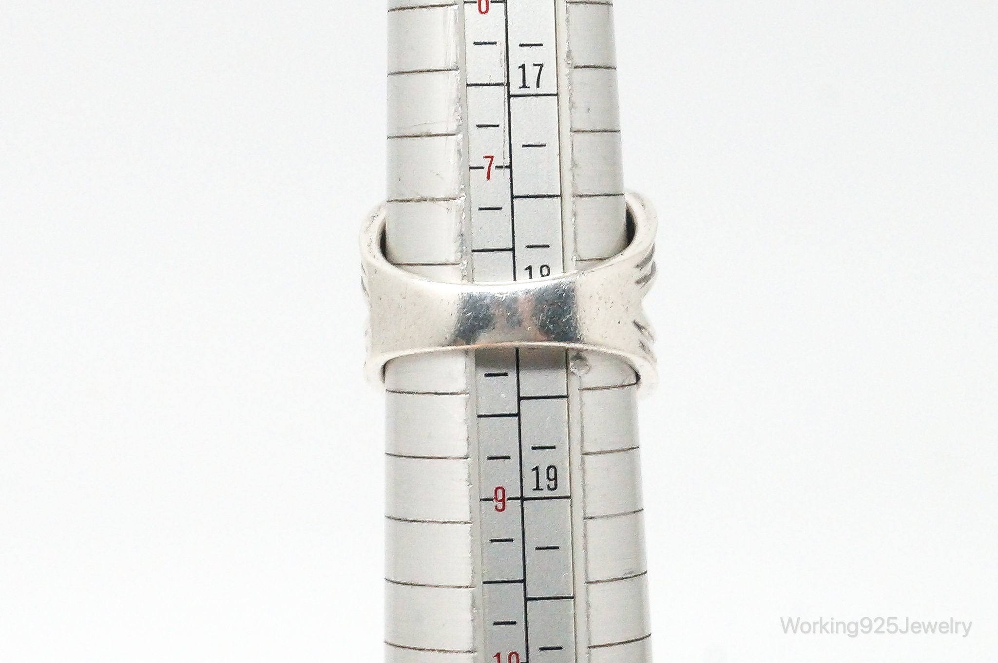 Vintage Crossover Designer Sterling Silver Ring Size 8