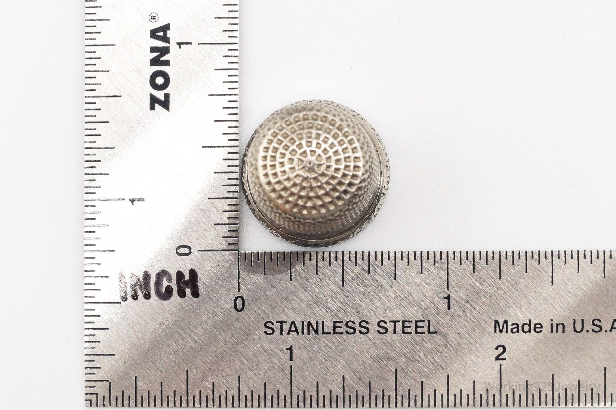 1800s Antique Simons Bros & Co Silver Thimble Size 7