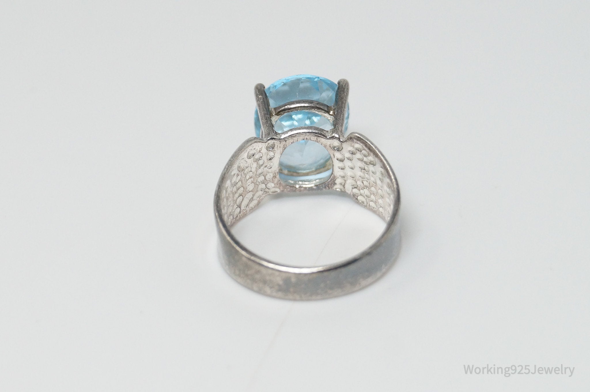 Vintage Designer UTC Blue Topaz Sterling Silver Ring - Sz 6