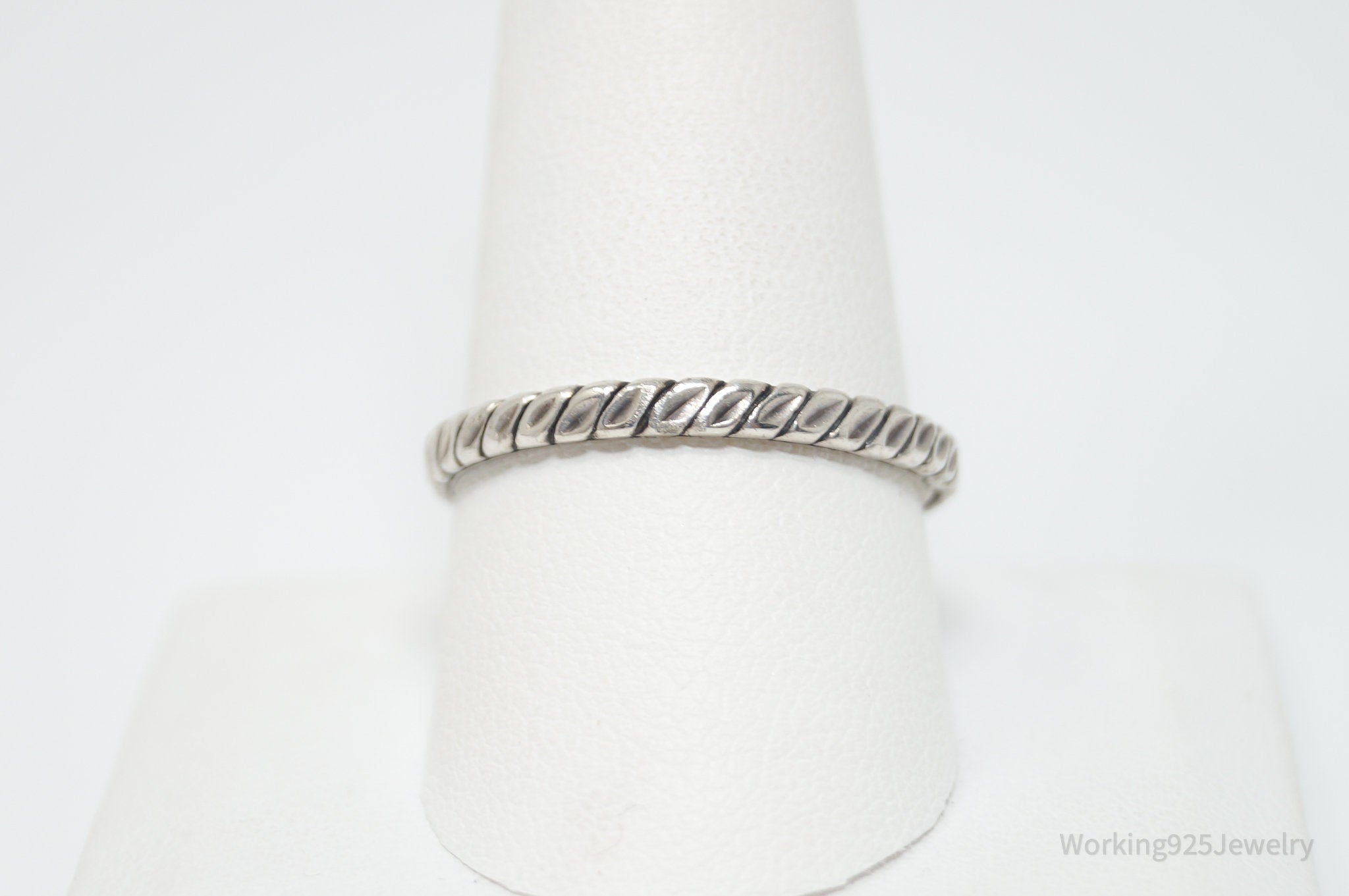 Designer Carolyn Pollack Rope Braid Sterling Silver Stacker Ring - Sz 10