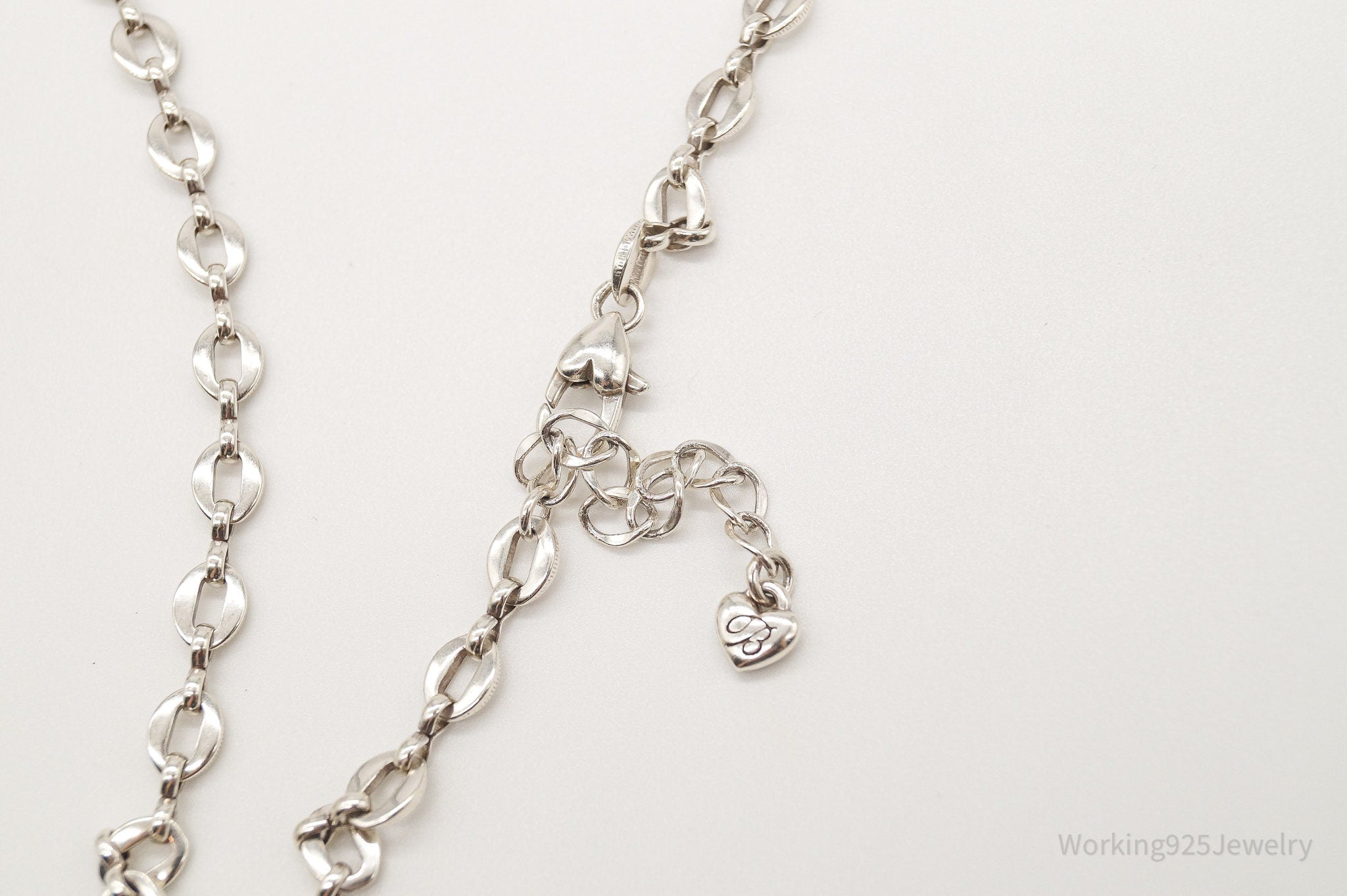 Designer Brighton Crystal Long Chain Sterling Silver Necklace