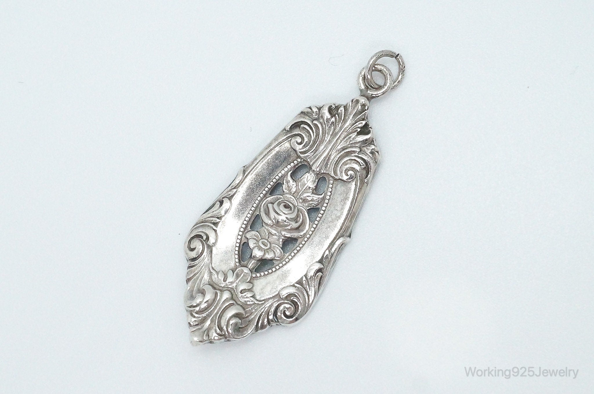 Antique Wallace Repousse Sterling Silver Necklace Pendant