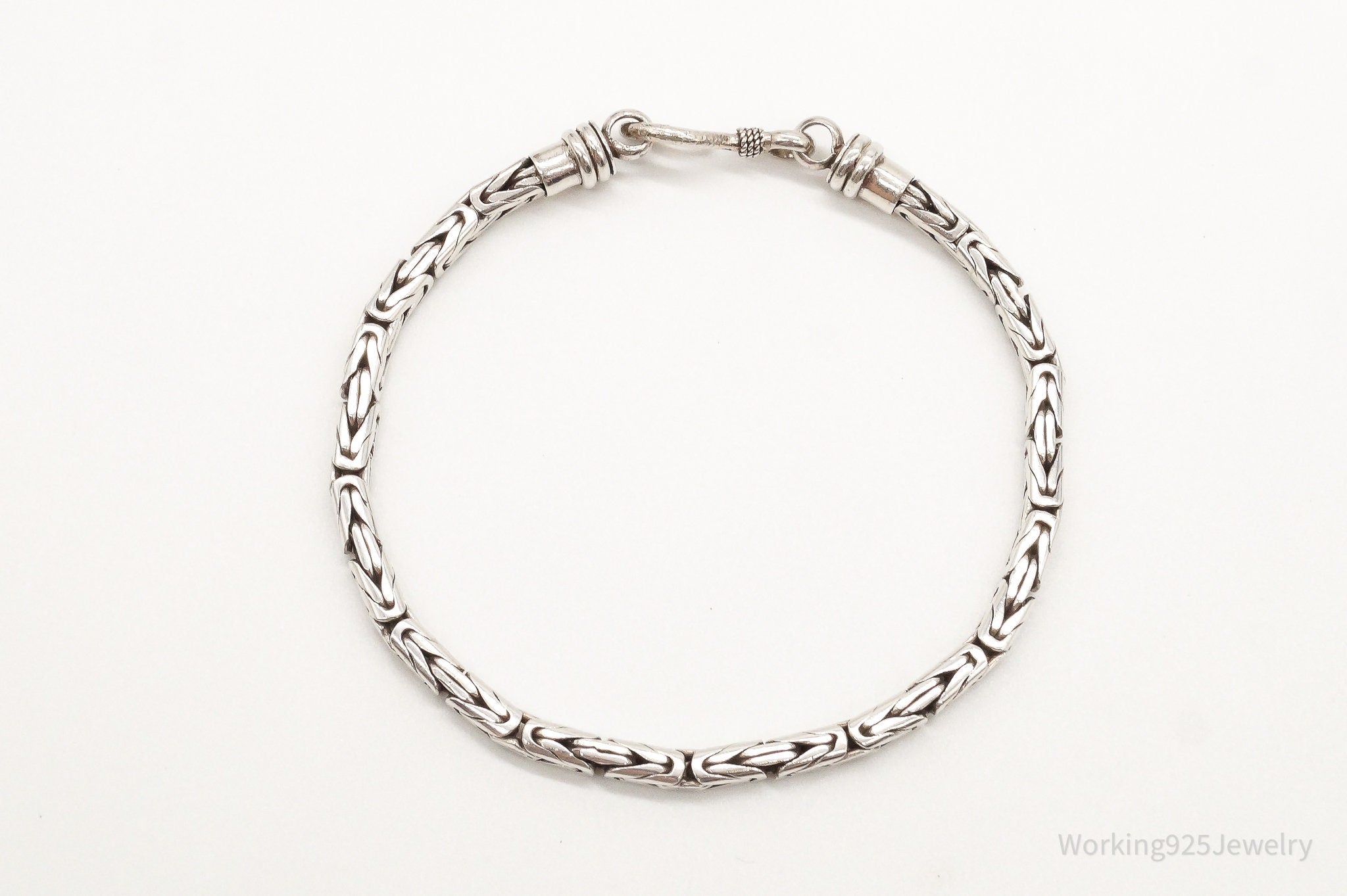 Vintage Byzantine Chain Balinese Sterling Silver Bracelet