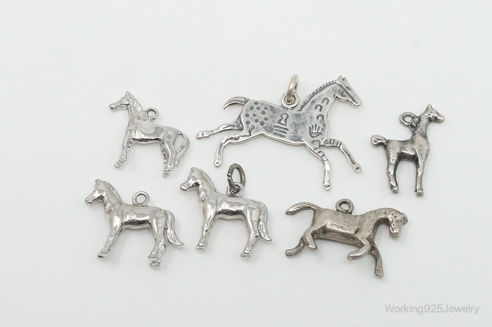 Vintage Antique Horses Sterling Silver Charms Lot