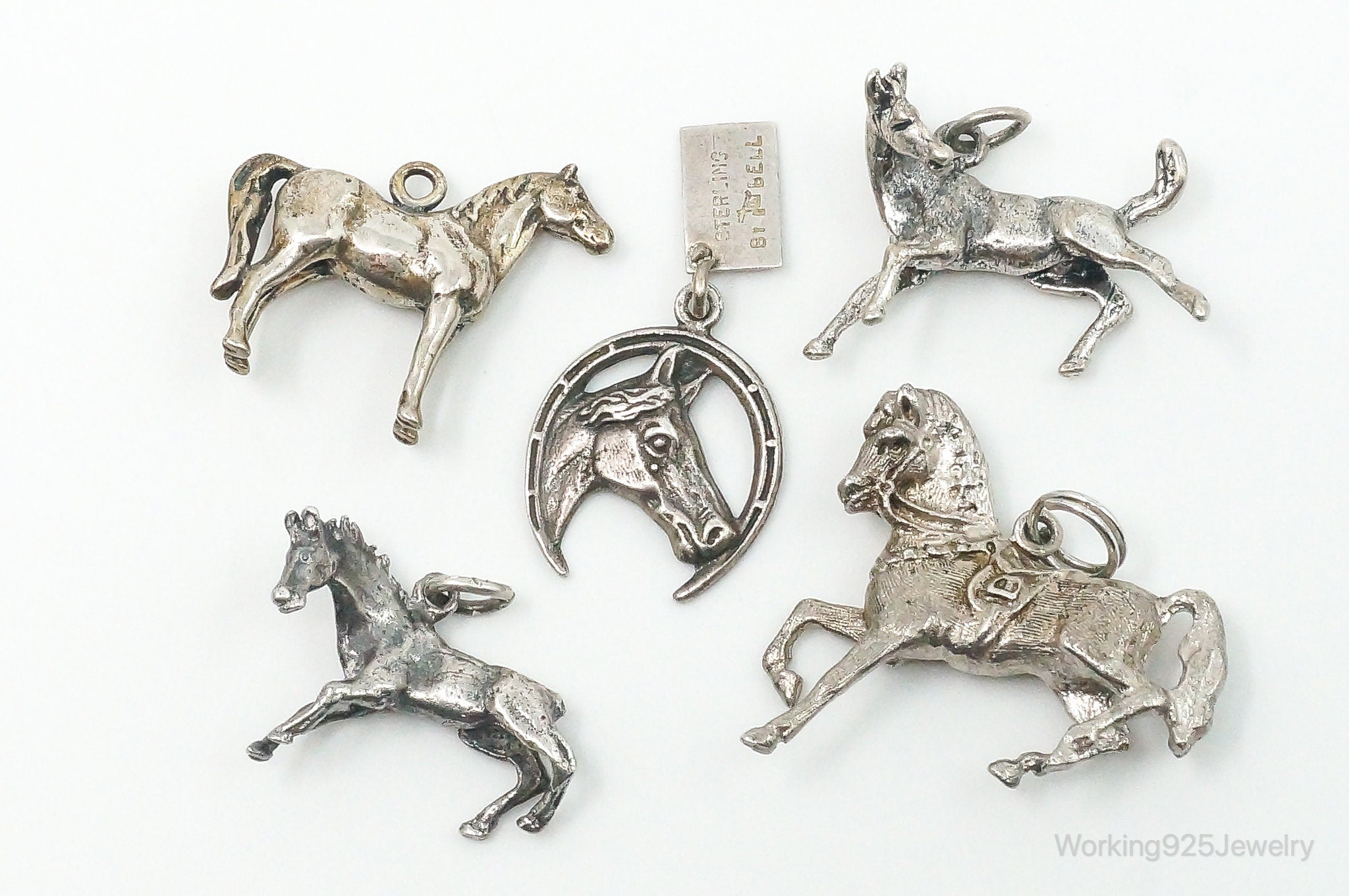 Vintage Antique Horses Sterling Silver Charms Lot