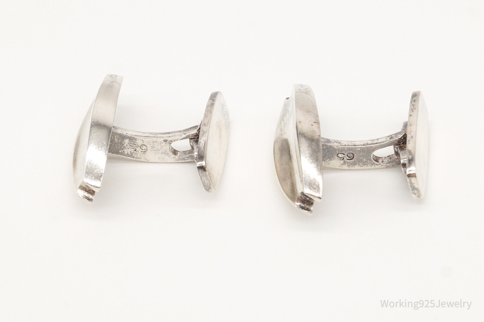 Vintage Denmark Modernist Warmind Sterling Silver Cufflinks