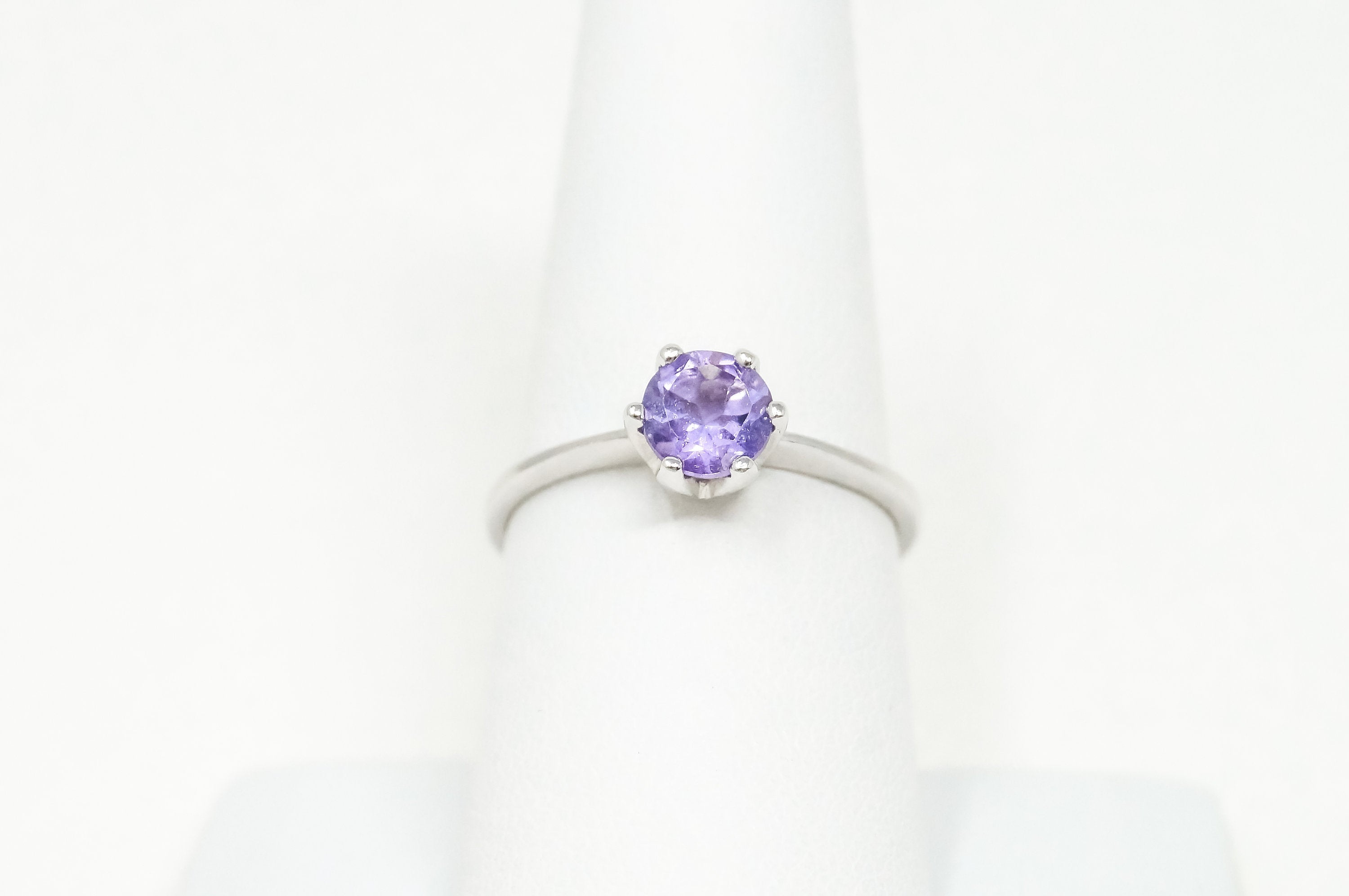 Vintage Designer RJ Amethyst Sterling Silver Ring - Sz 8 -783773594