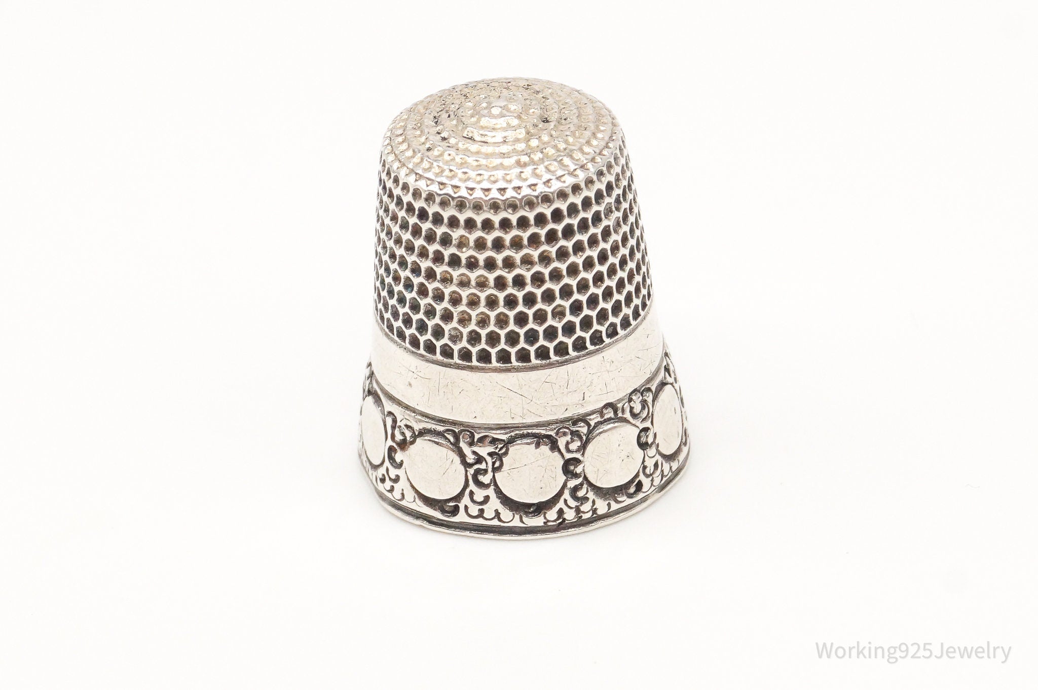 Antique Simons Bros & Co "Bella" Dome Sterling Silver Thimble