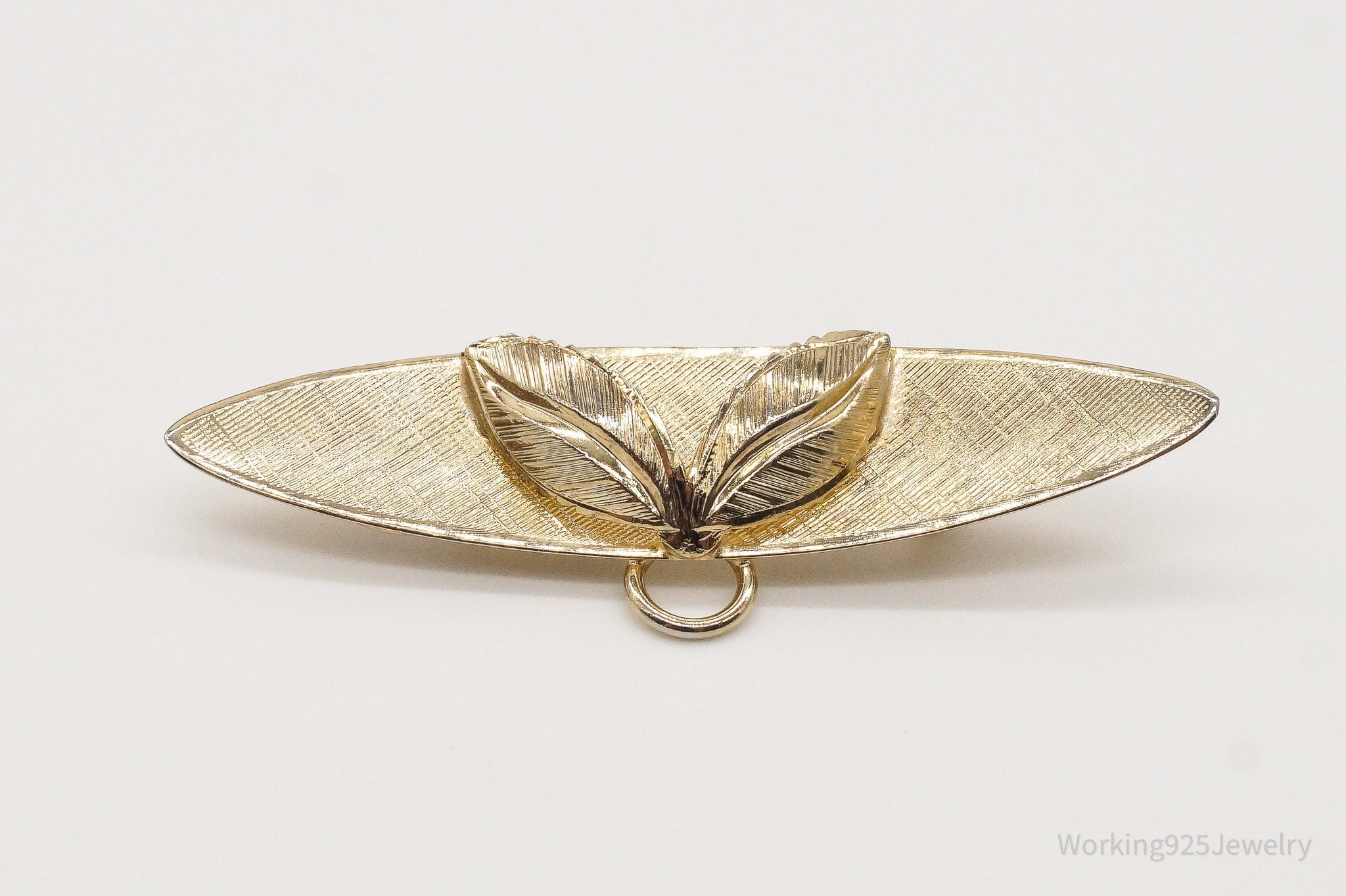 1940s Vintage Designer Sassen Gold Vermeil Sterling Silver Brooch Pin