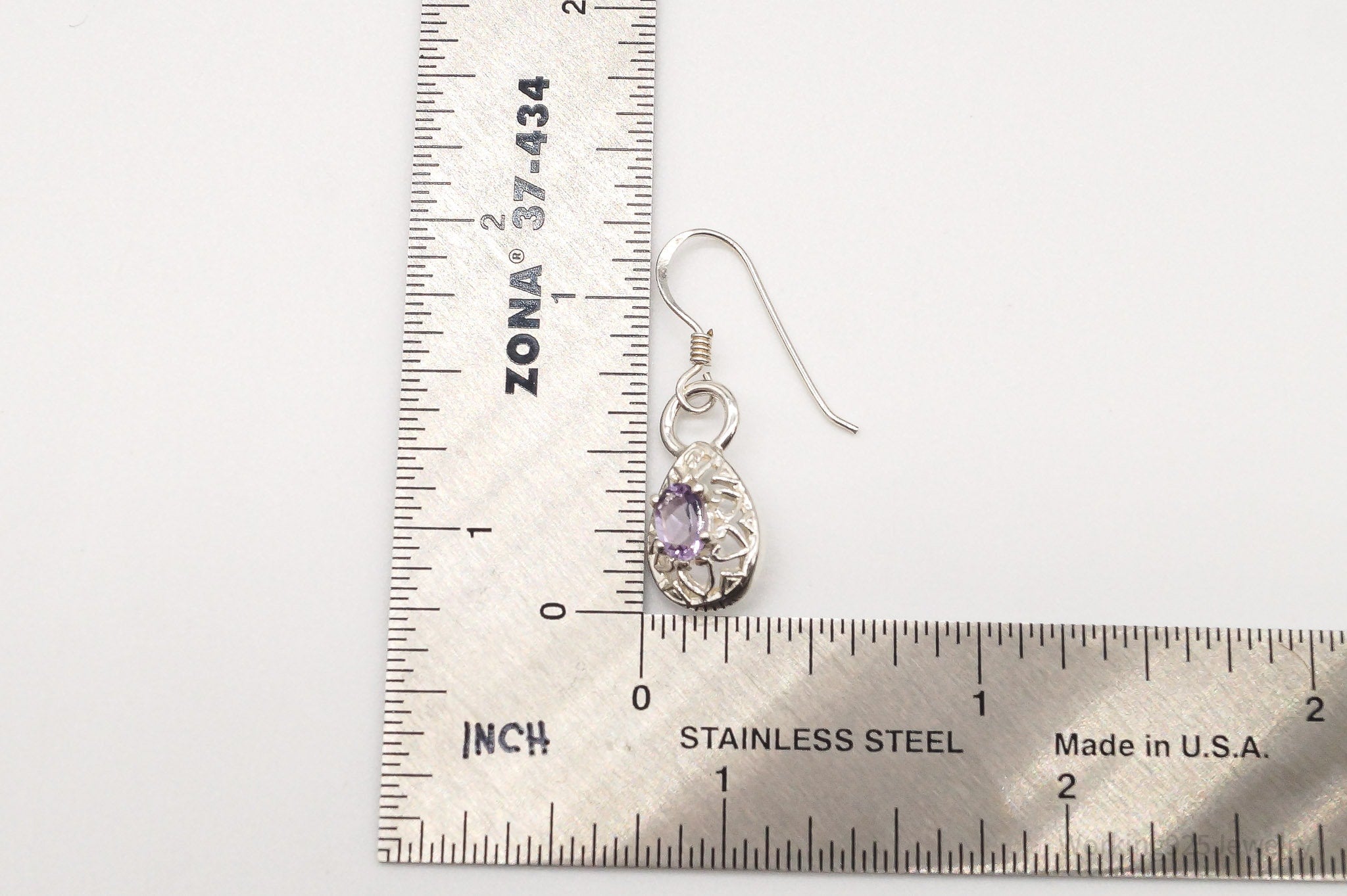 Vintage Designer CNA Amethyst Sterling Silver Earrings