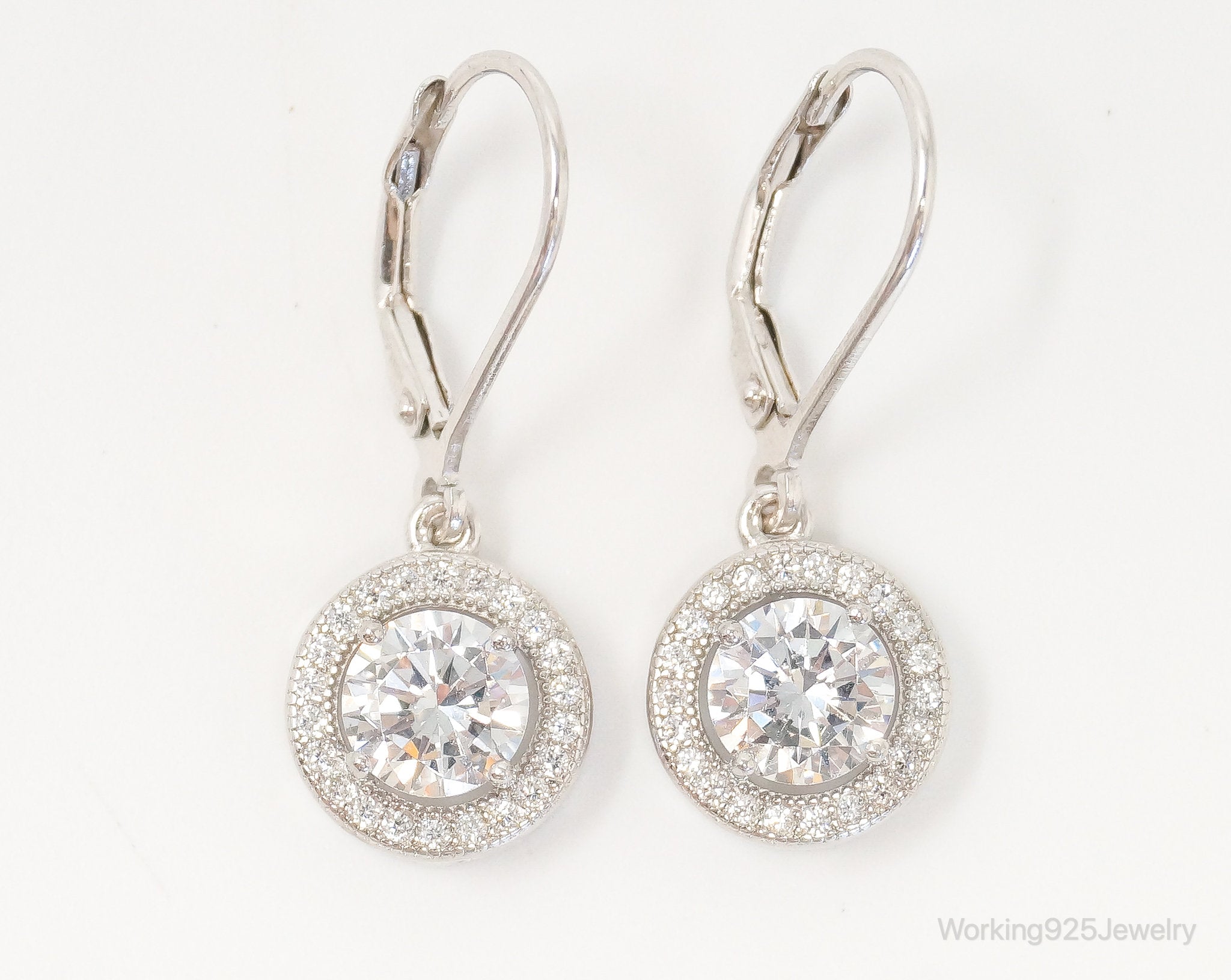 Vintage Cubic Zirconia Sterling Silver Earrings