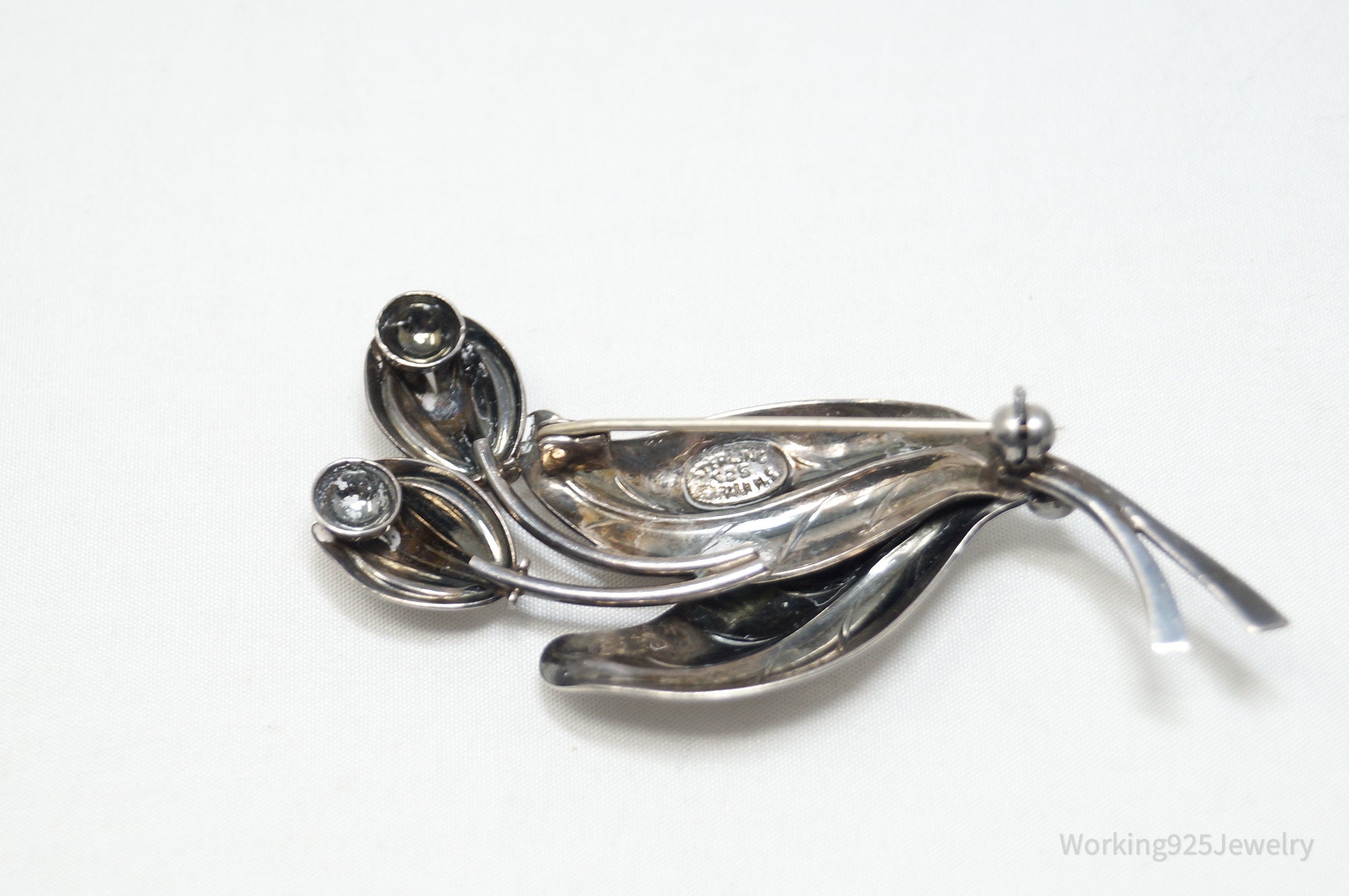 Vintage Denmark Designer Hermann Siersbo Modernist Sterling Silver Brooch Pin