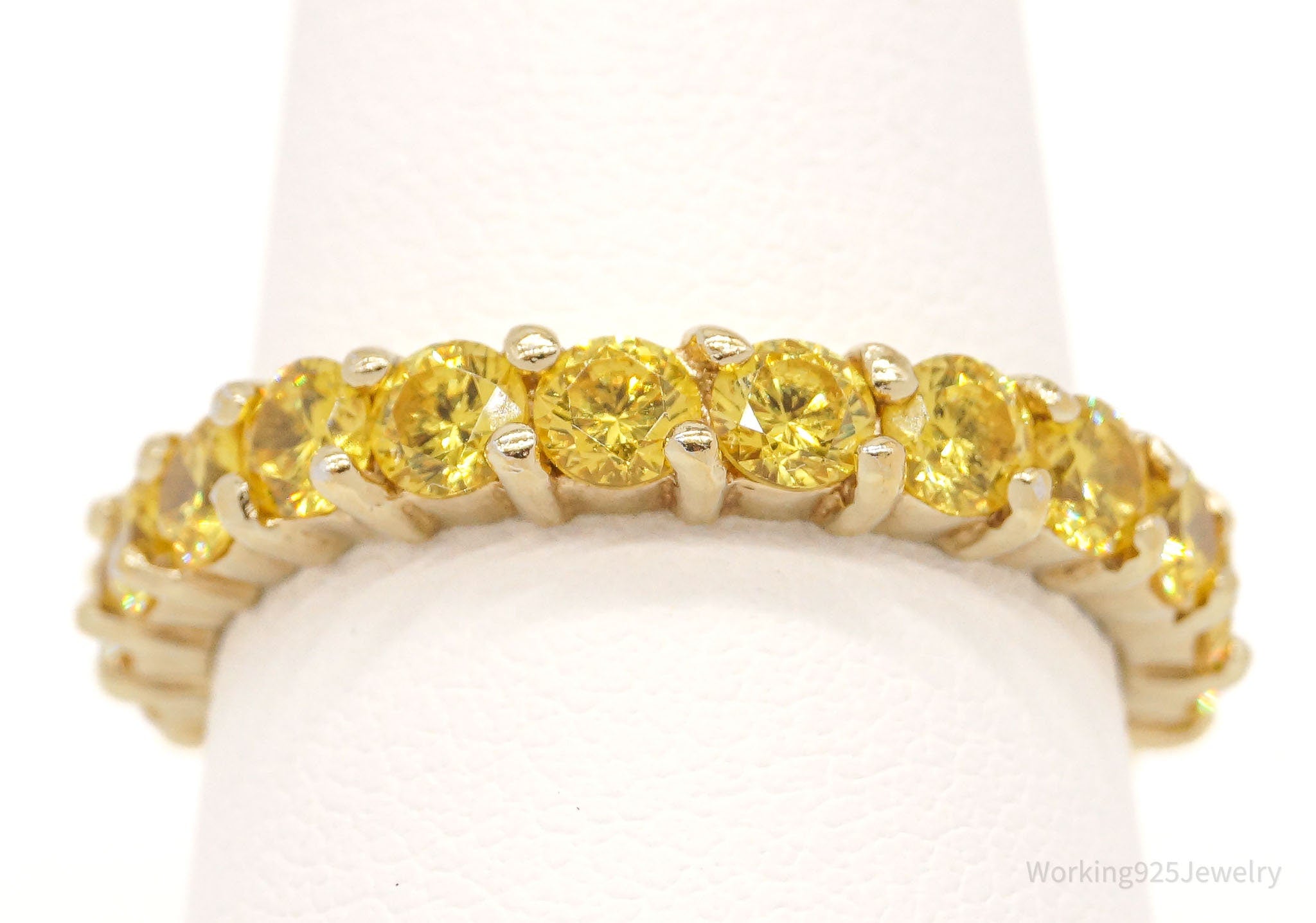 Designer ADI Yellow Cubic Zirconia Gold Over Sterling Silver Ring - SZ 8.5