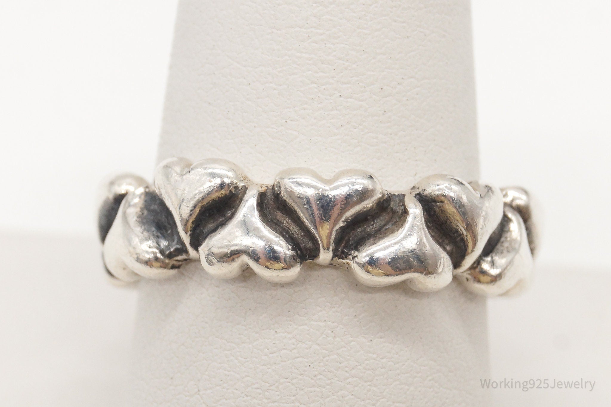 Claudia Agudelo EXEX Collection Hearts Sterling Silver Ring - Size 8.75