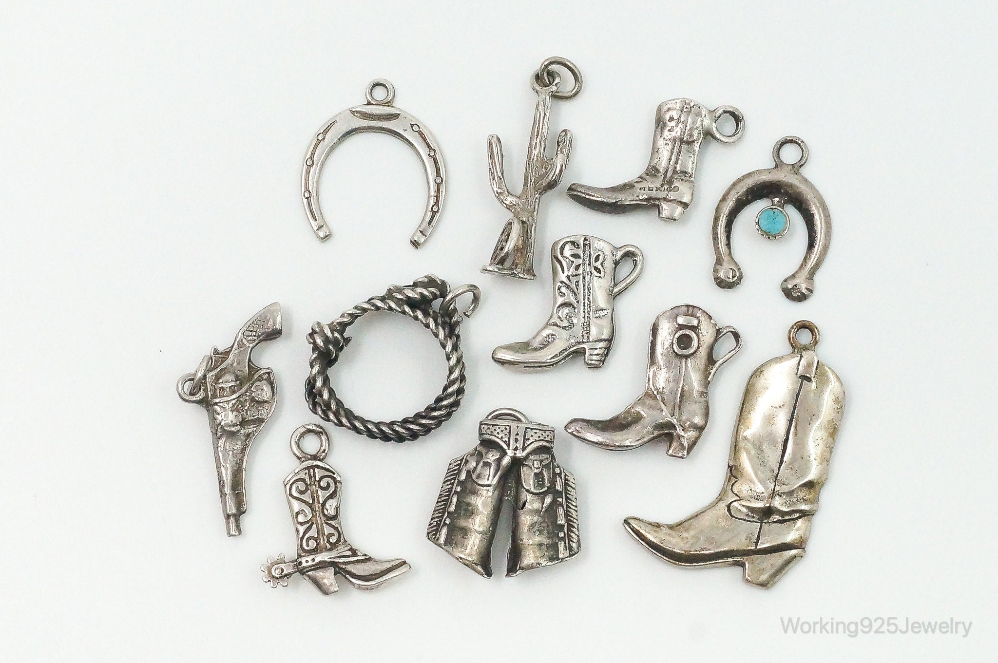 Vintage Antique Western Sterling Silver Charms Lot