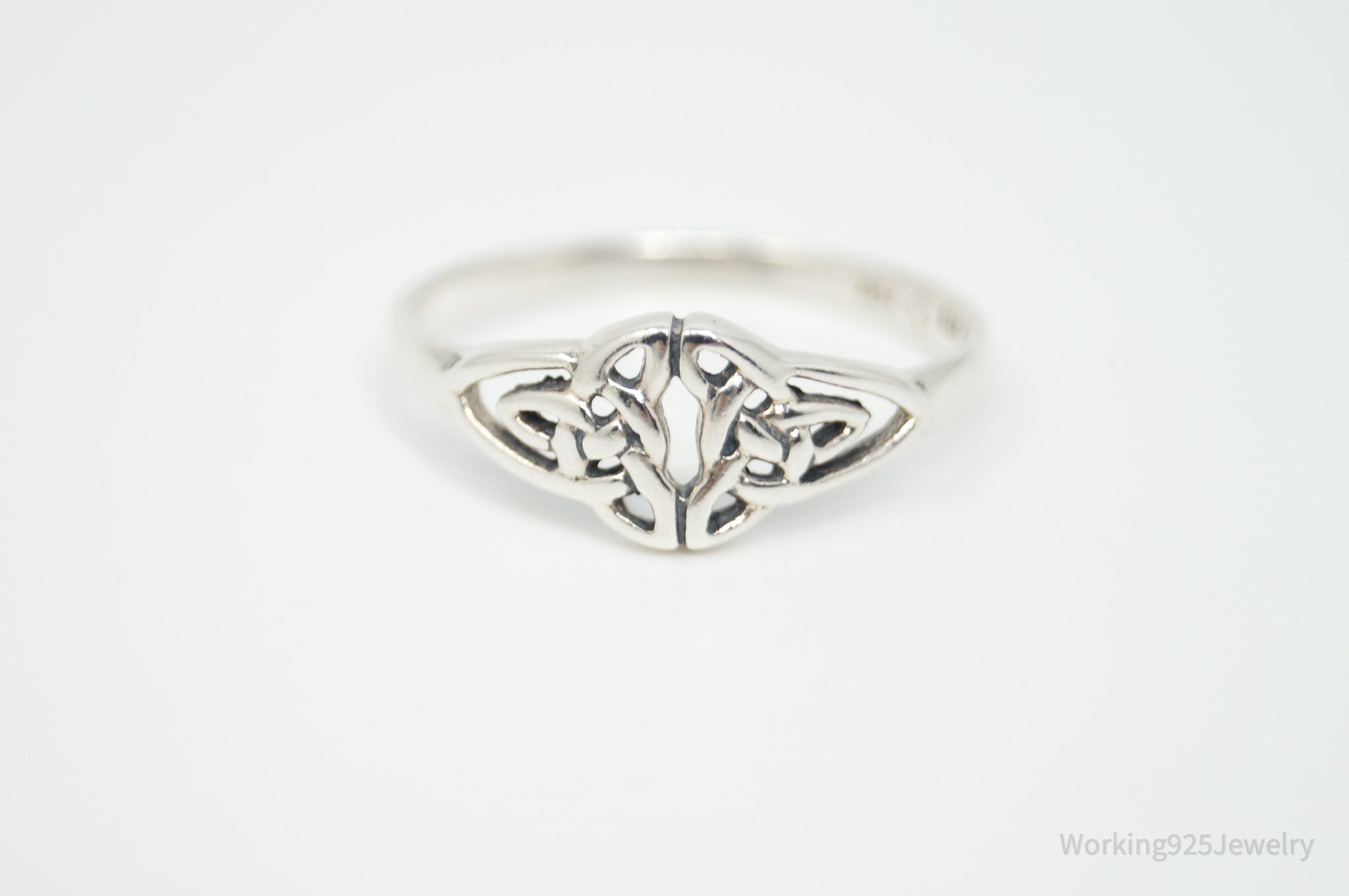 Vintage Designer PSCL Celtic Knot Design Sterling Silver Ring - Sz 10