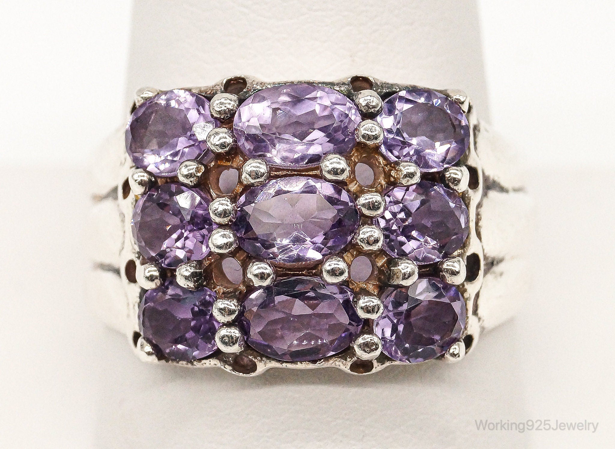 Vintage Amethyst Sterling Silver Ring - Size 11